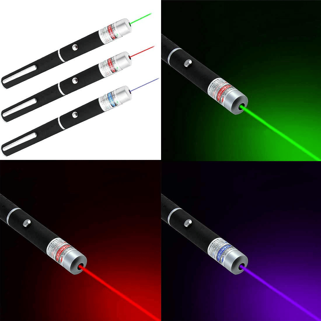3 Packs 900Mile Laser Pointer Pen Green Blue Red Light Visible Beam Lazer - Doylestreasures