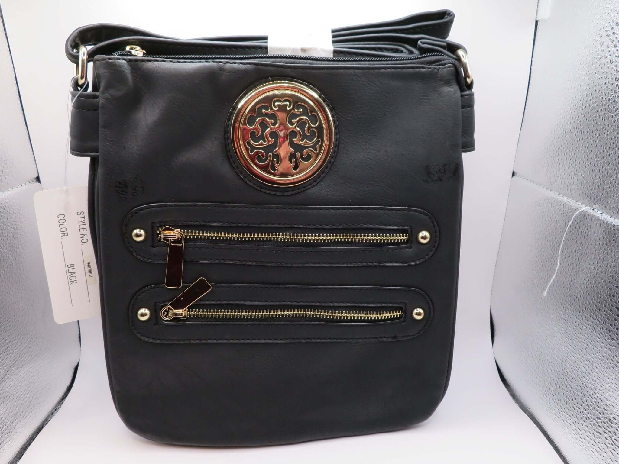Black Crossbody Purse with Gold Hardware - Doylestreasures