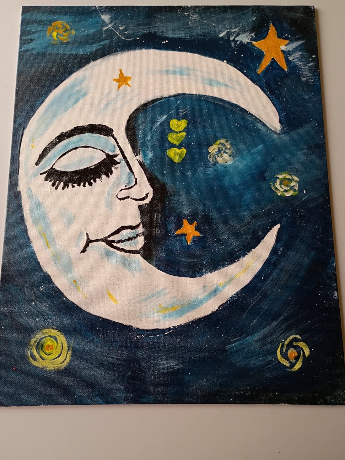 Bohemian Moon Painting (Framed and signed) - Doylestreasures