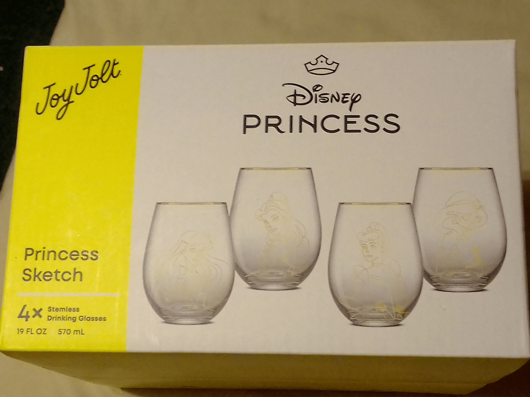 Disney Princess Sketch Stemless Drinking Glasses (set of 4) - Doylestreasures