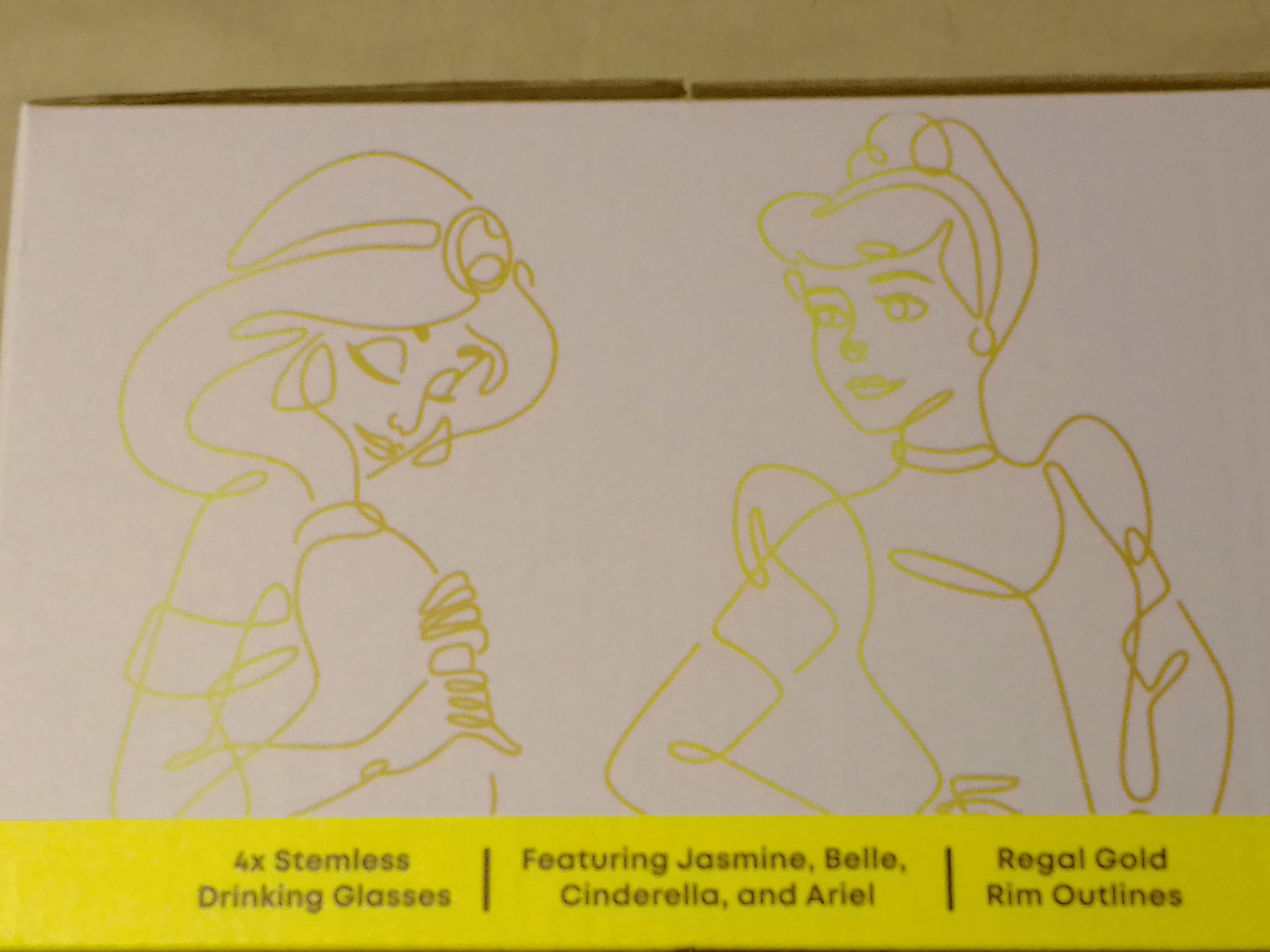 Disney Princess Sketch Stemless Drinking Glasses (set of 4) - Doylestreasures