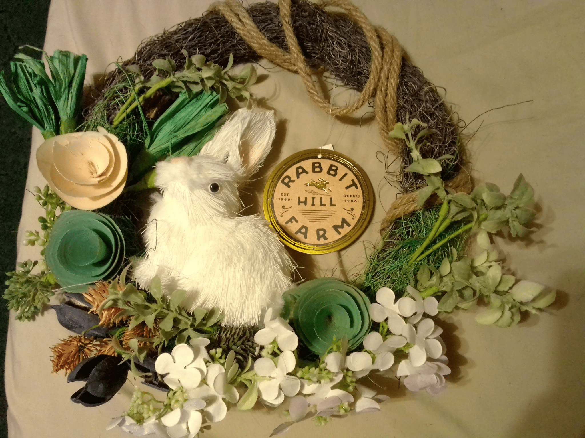 Easter Bunny Wreath Decoration by Rabbit Hill Farm - Doylestreasures