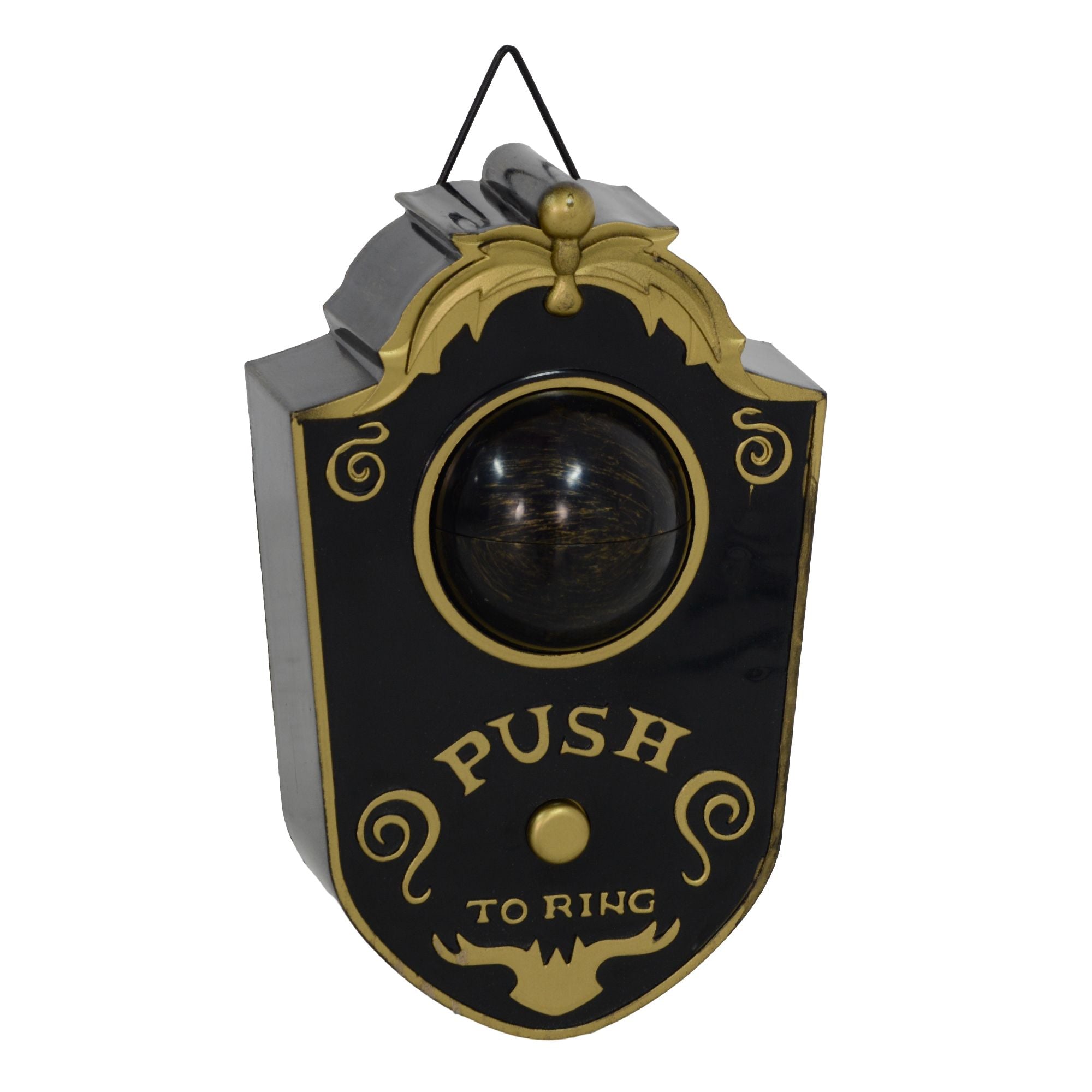 HOMCOM 7.1" Doorbell w/ Simulation Light - up Eyeball, Halloween Decoration Animatronic, Sound and Motion Activated for Party - Doylestreasures