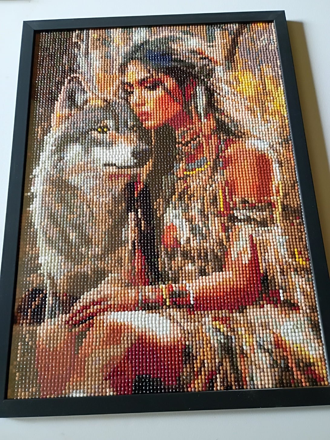 Indian Squaw with Wolf Framed Diamond Painting - Doylestreasures