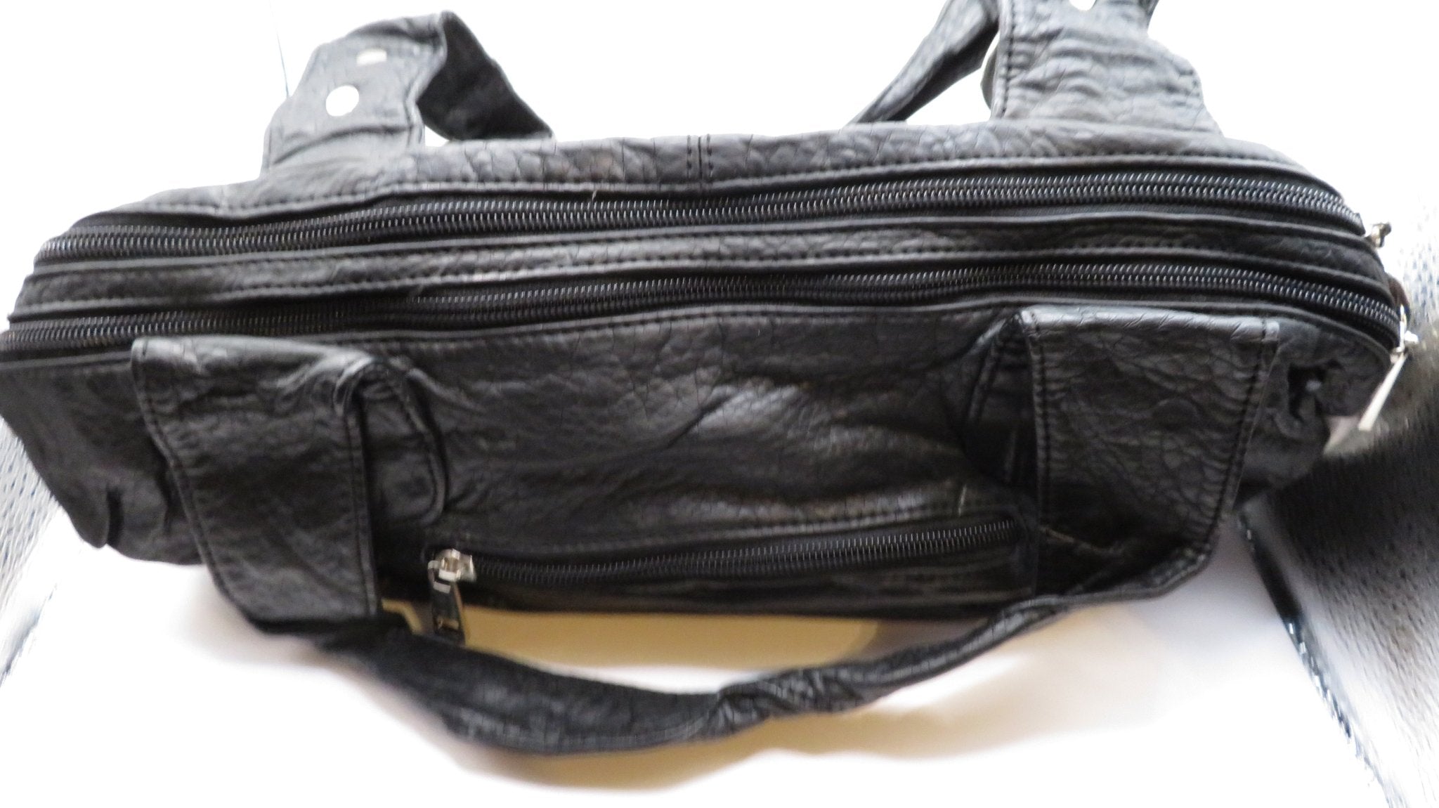 Large Black Crossbody Purse with Silver Studs, - Doylestreasures