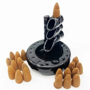 Medium Waterfall Incense Cone Holder with 20 Incense Cones - Doylestreasures