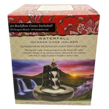 Medium Waterfall Incense Cone Holder with 20 Incense Cones - Doylestreasures