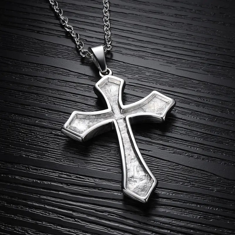 Men's Titanium Steel Cross Pendant Necklace - Doylestreasures