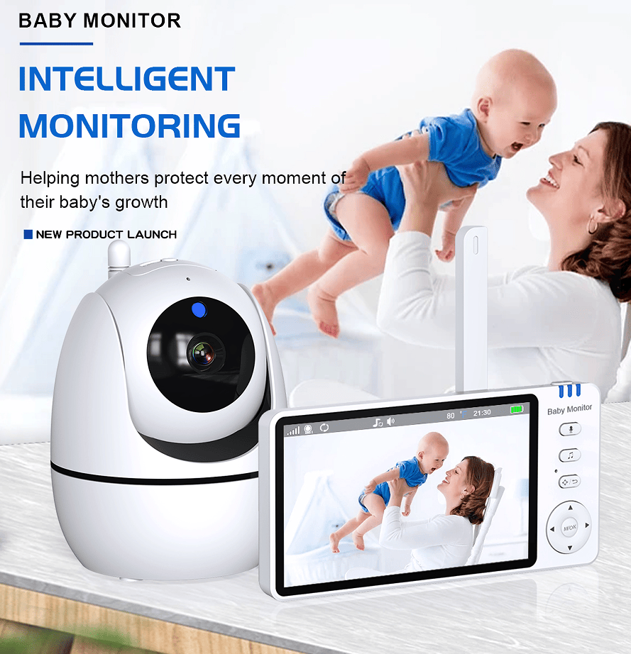 PSABM501 Baby Motion Monitor HD LCD 5 - Inch IPS Infrared Night Vision Baby Camera Bidirectional Audio HD 720P Remote Camera VOX 2.4 G Wireless Baby Phone - Doylestreasures