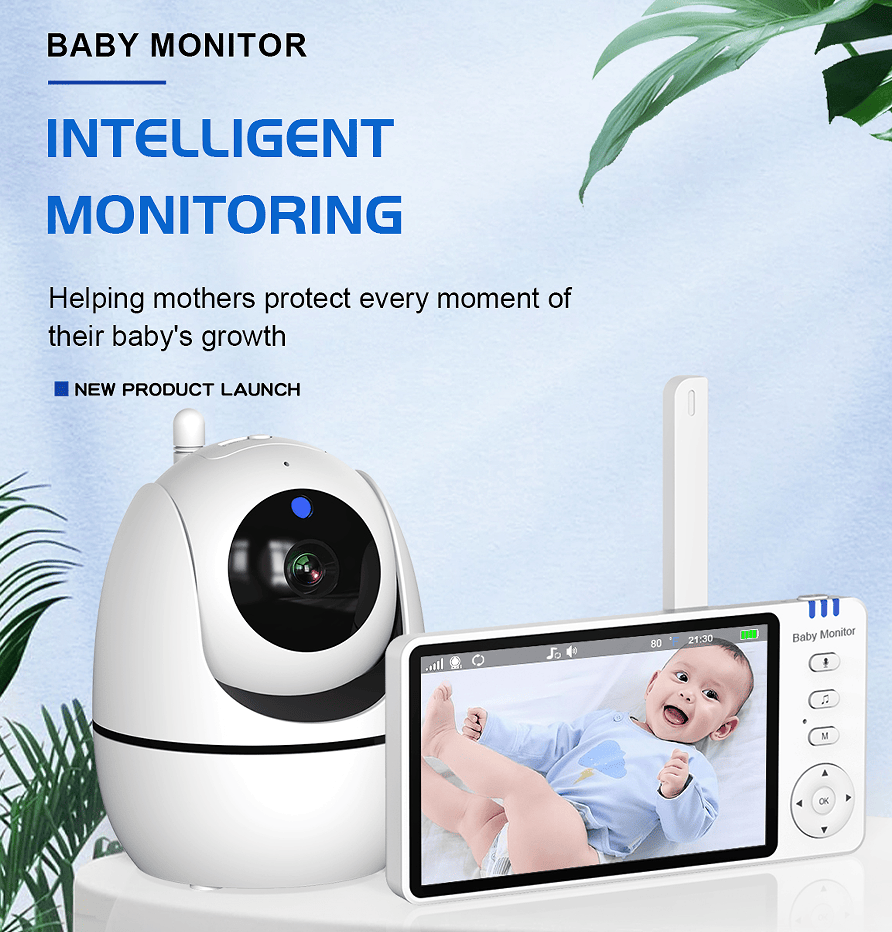 PSABM501 Baby Motion Monitor HD LCD 5 - Inch IPS Infrared Night Vision Baby Camera Bidirectional Audio HD 720P Remote Camera VOX 2.4 G Wireless Baby Phone - Doylestreasures