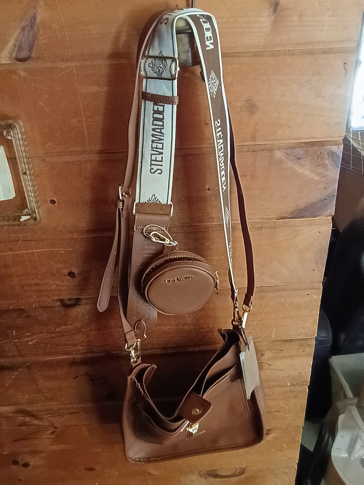 Steve Madden Cognac Crossbody Purse with Coin Purse - Doylestreasures