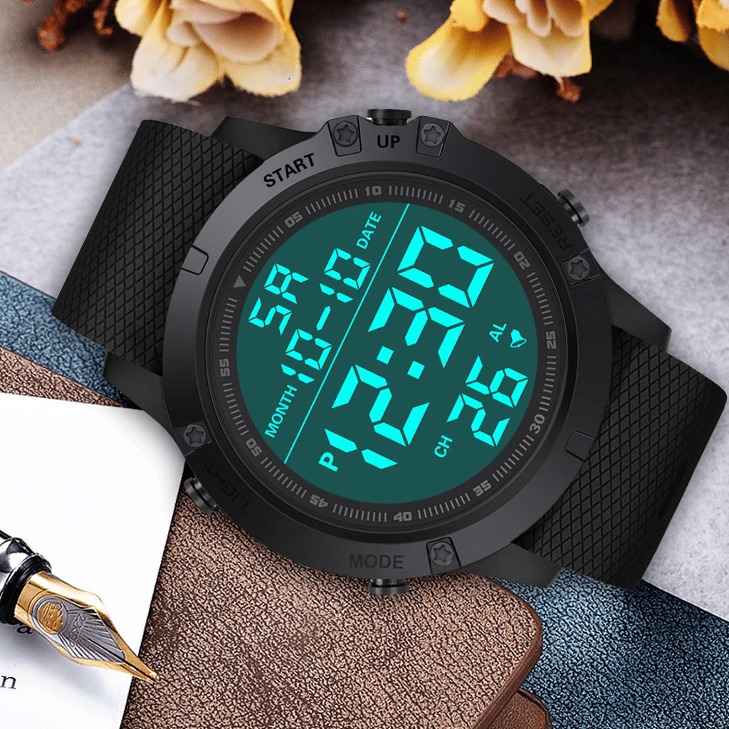 Waterproof Digital Sports Watch Military Tactical LED Backlight Wristwatch Men - Doylestreasures