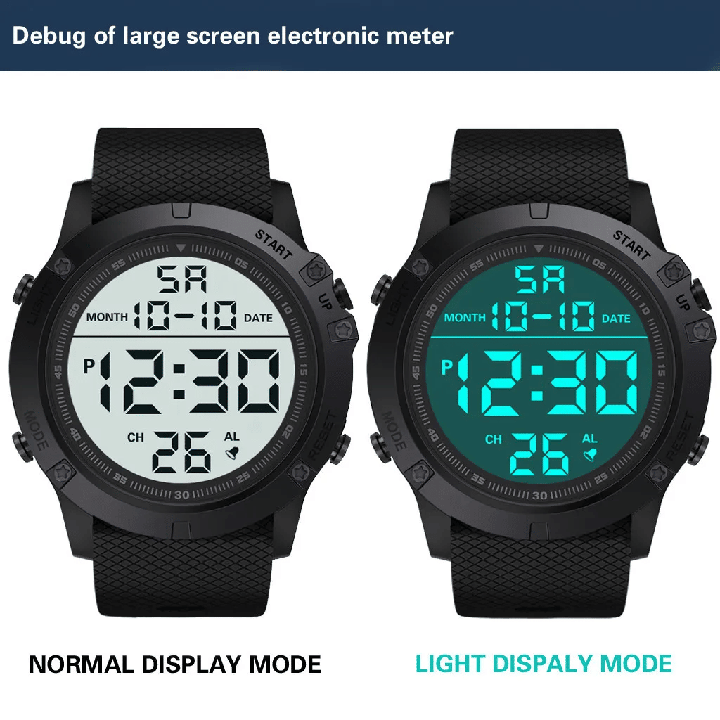 Waterproof Digital Sports Watch Military Tactical LED Backlight Wristwatch Men - Doylestreasures