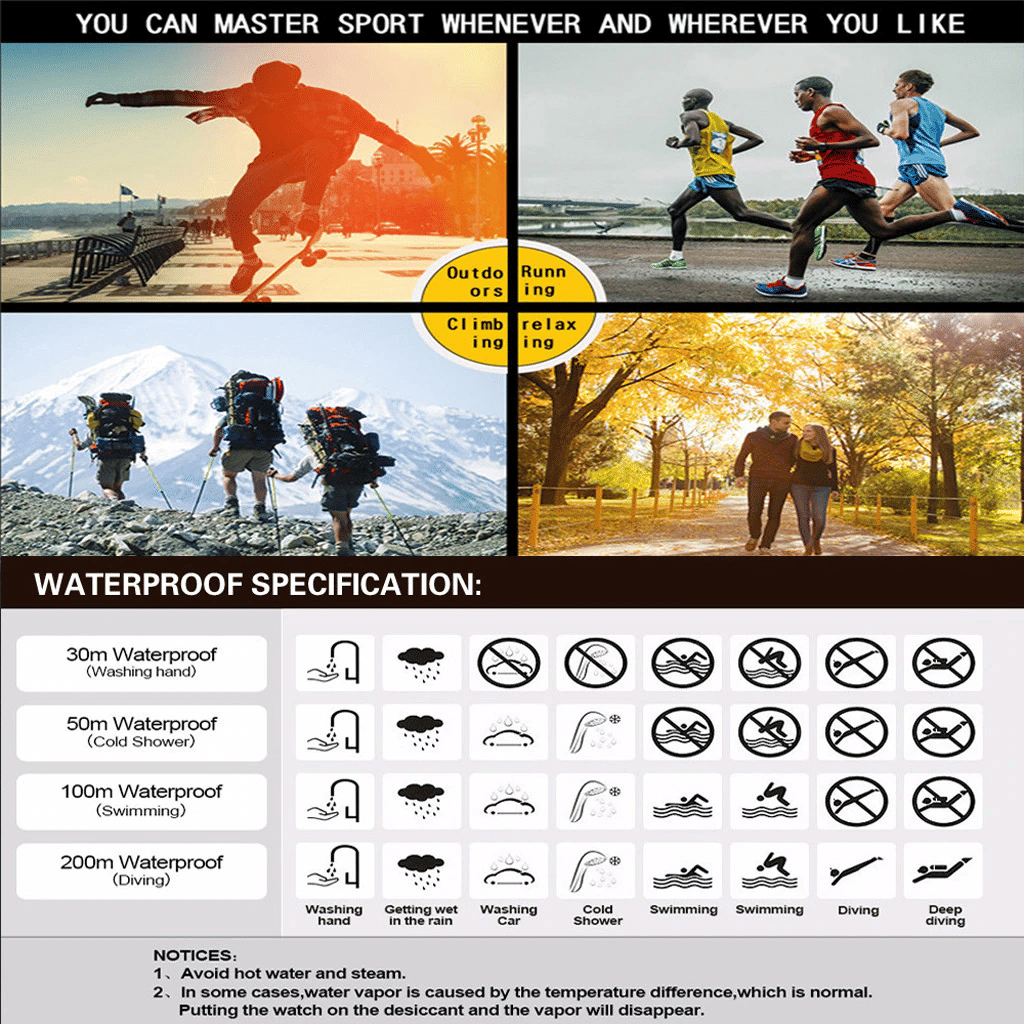 Waterproof Digital Sports Watch Military Tactical LED Backlight Wristwatch Men - Doylestreasures