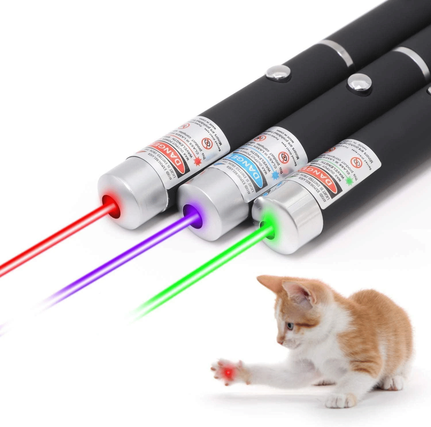 3 Packs 900Mile Laser Pointer Pen Green Blue Red Light Visible Beam Lazer - Doylestreasures