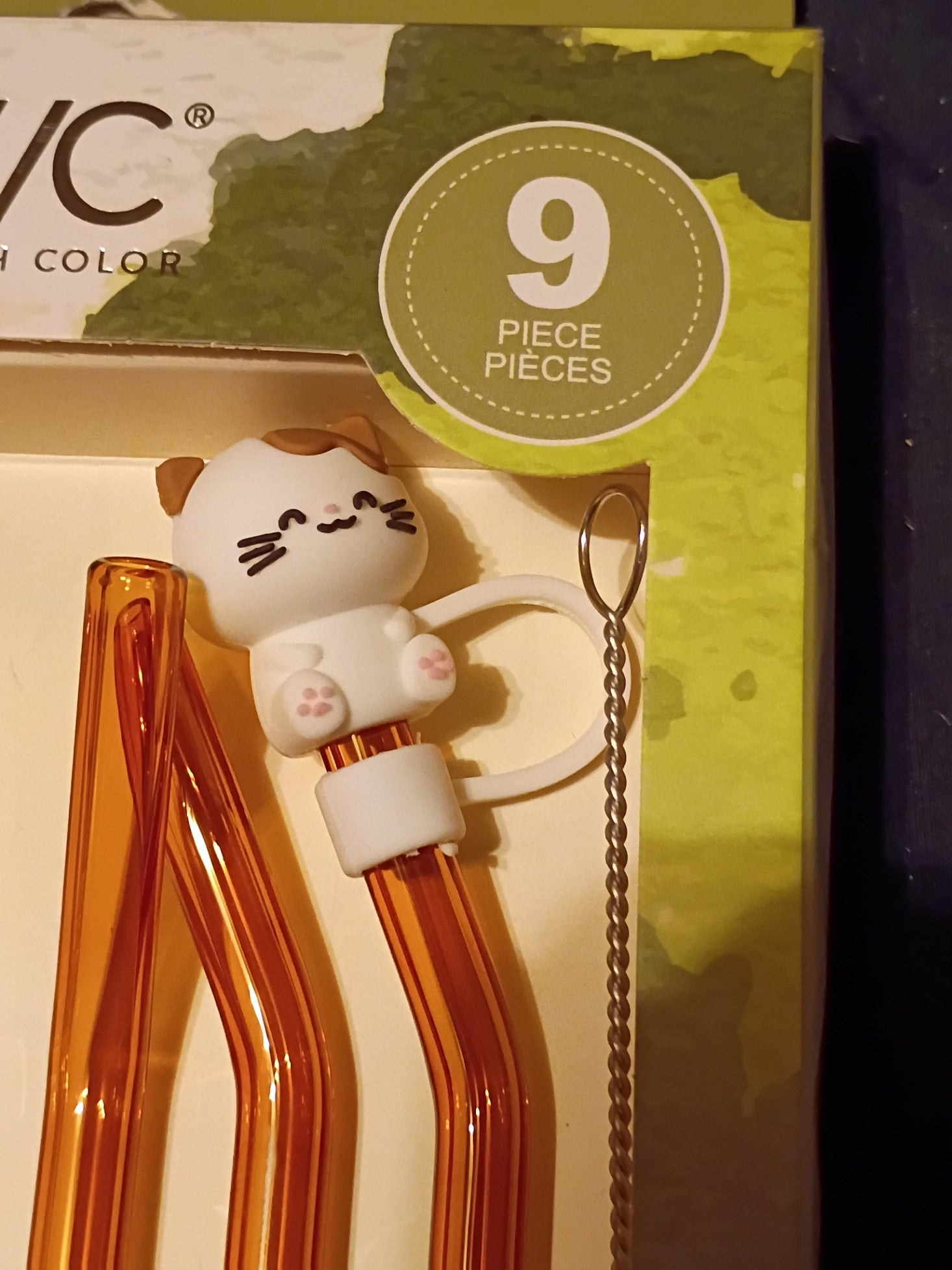 9 pcs Reuseable Glass Straw Set - Doylestreasures