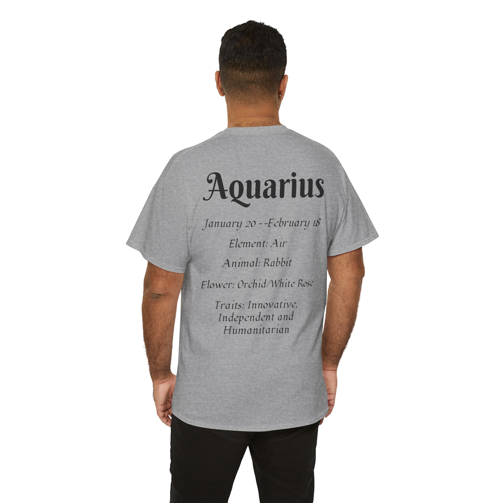 Aquarius Unisex Heavy Cotton Tee - Zodiac Shirt, Horoscope Gift, Astrology [...] - Doylestreasures