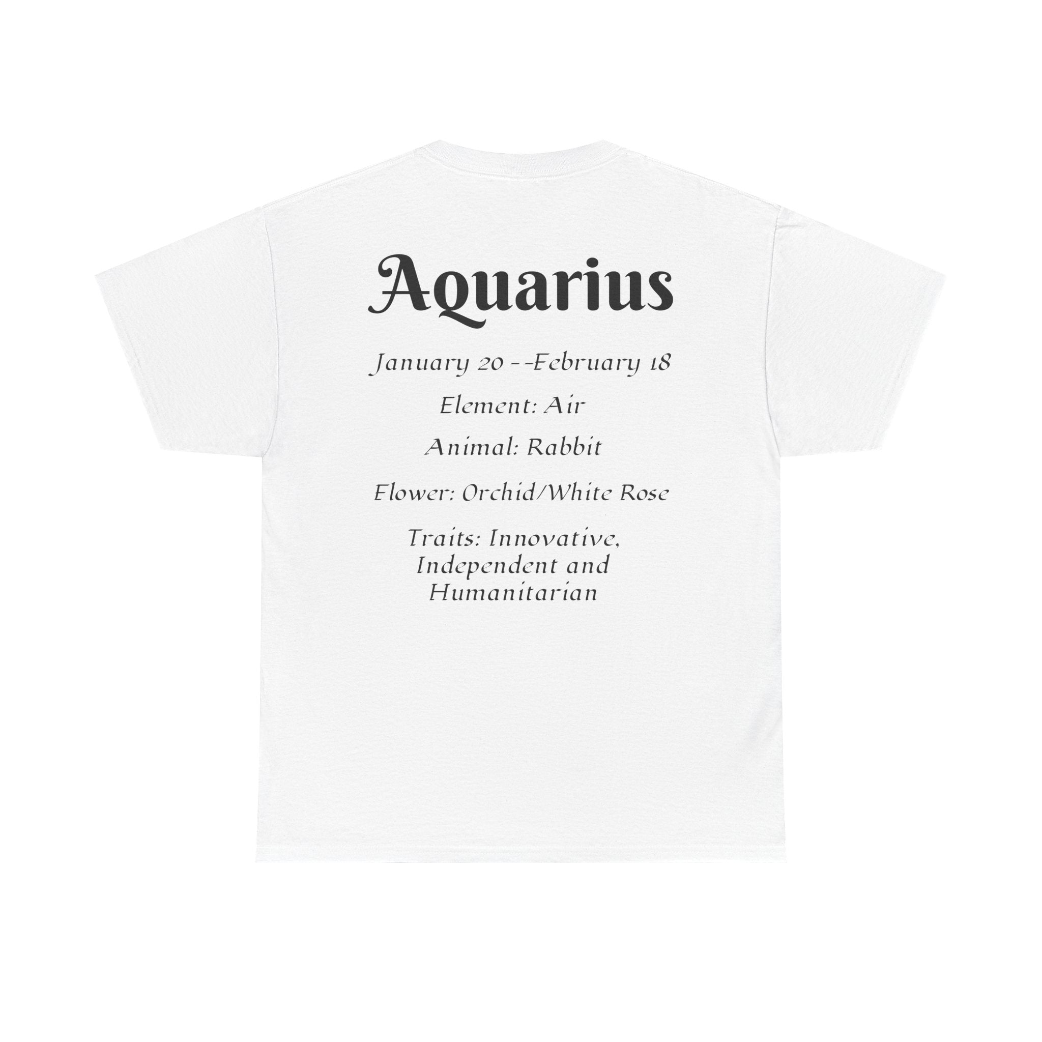 Aquarius Unisex Heavy Cotton Tee - Zodiac Shirt, Horoscope Gift, Astrology [...] - Doylestreasures