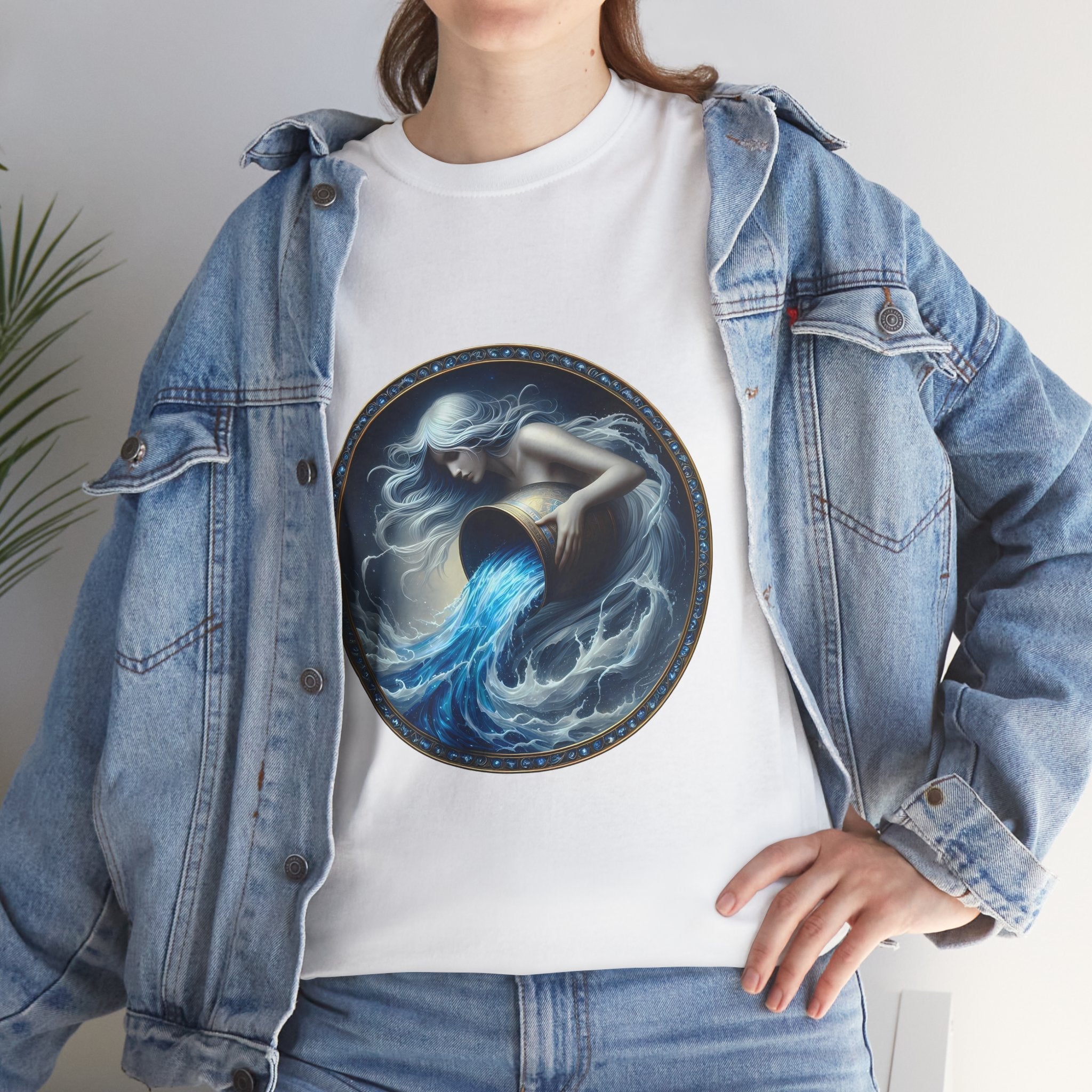 Aquarius Unisex Heavy Cotton Tee - Zodiac Shirt, Horoscope Gift, Astrology [...] - Doylestreasures