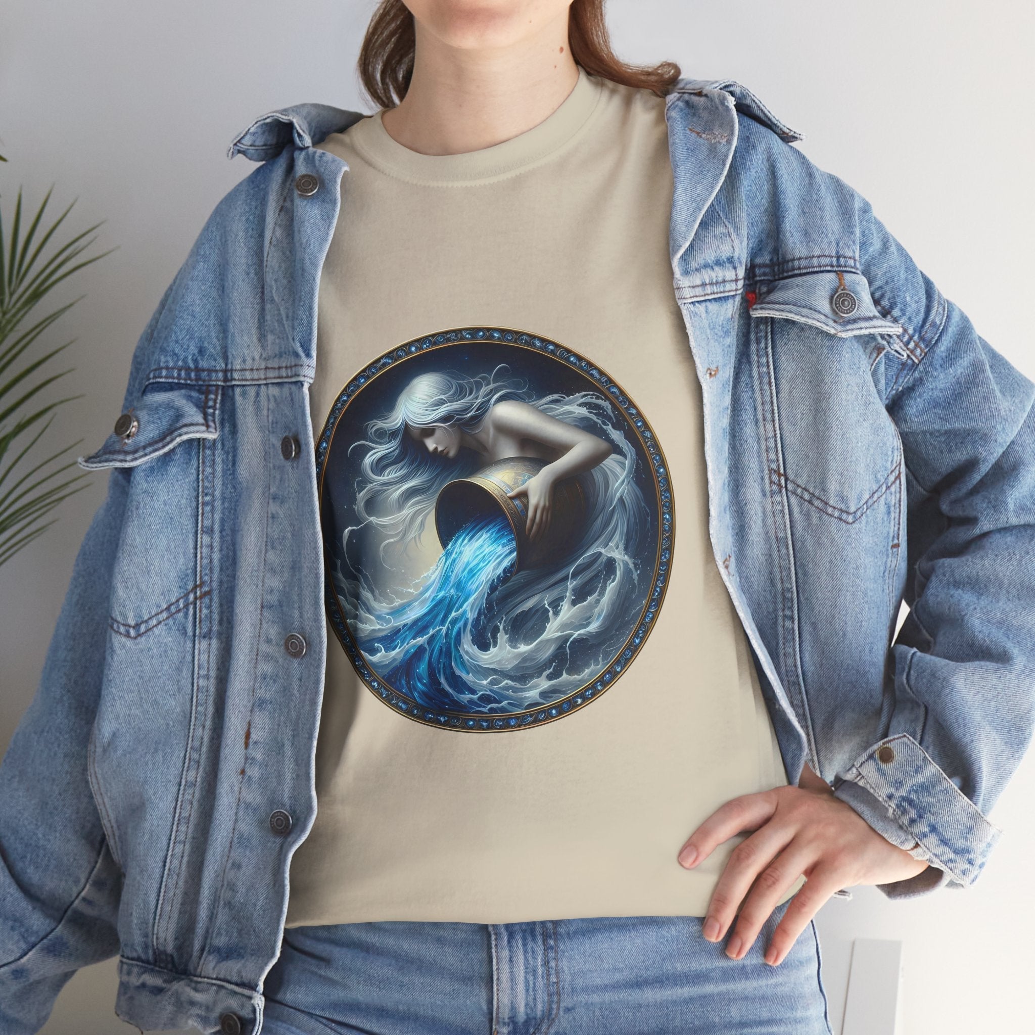 Aquarius Unisex Heavy Cotton Tee - Zodiac Shirt, Horoscope Gift, Astrology [...] - Doylestreasures