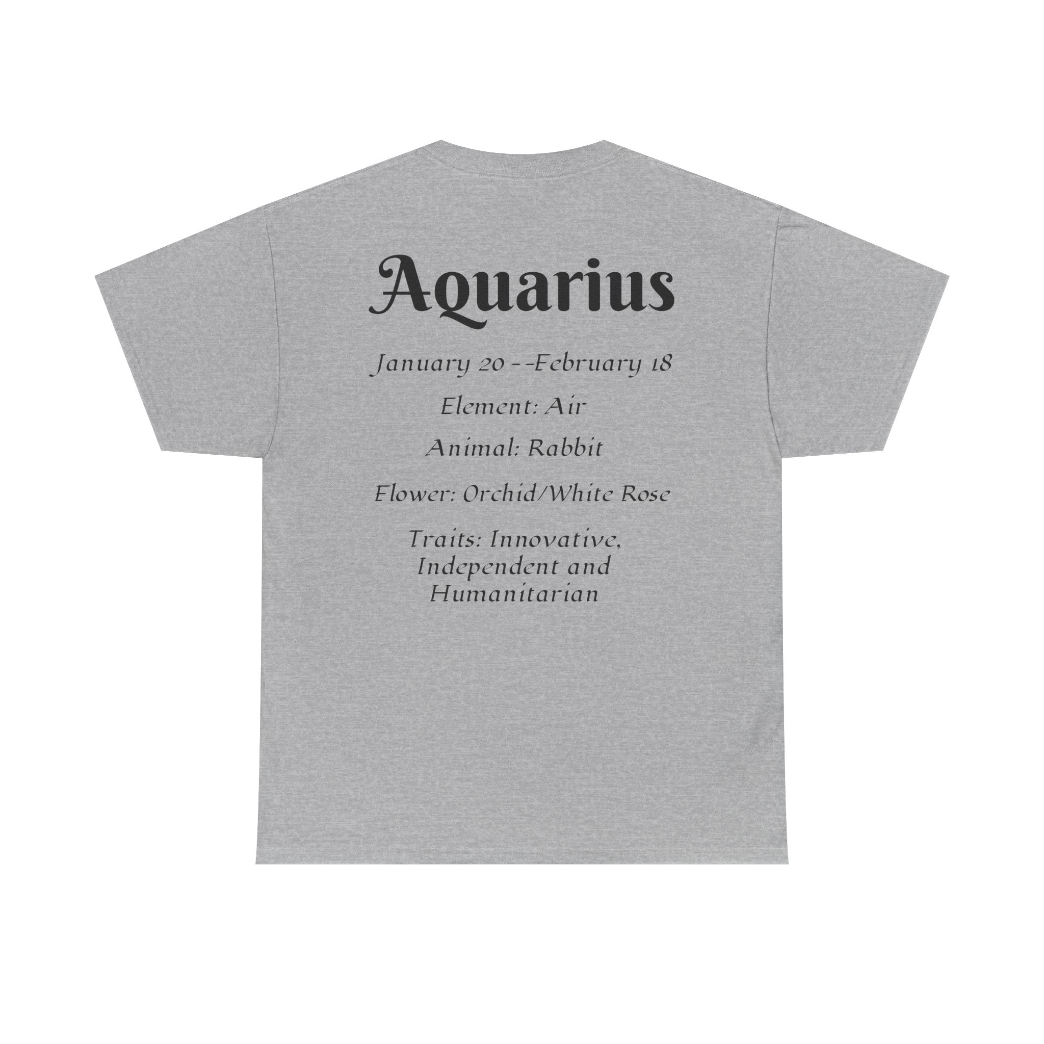 Aquarius Unisex Heavy Cotton Tee - Zodiac Shirt, Horoscope Gift, Astrology [...] - Doylestreasures
