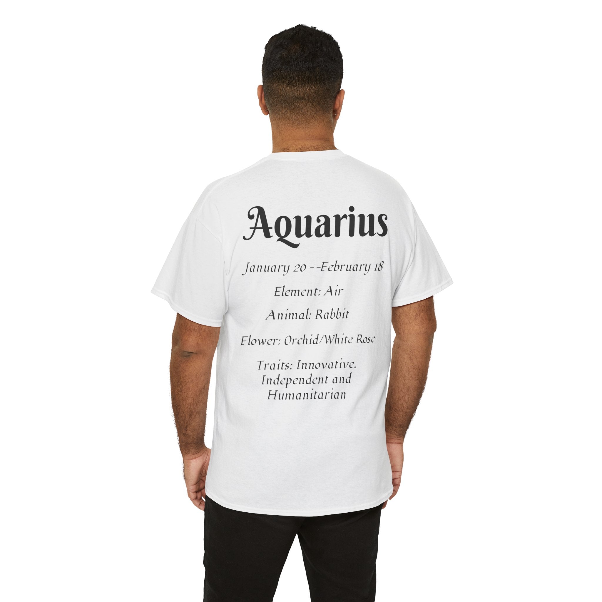 Aquarius Unisex Heavy Cotton Tee - Zodiac Shirt, Horoscope Gift, Astrology [...] - Doylestreasures