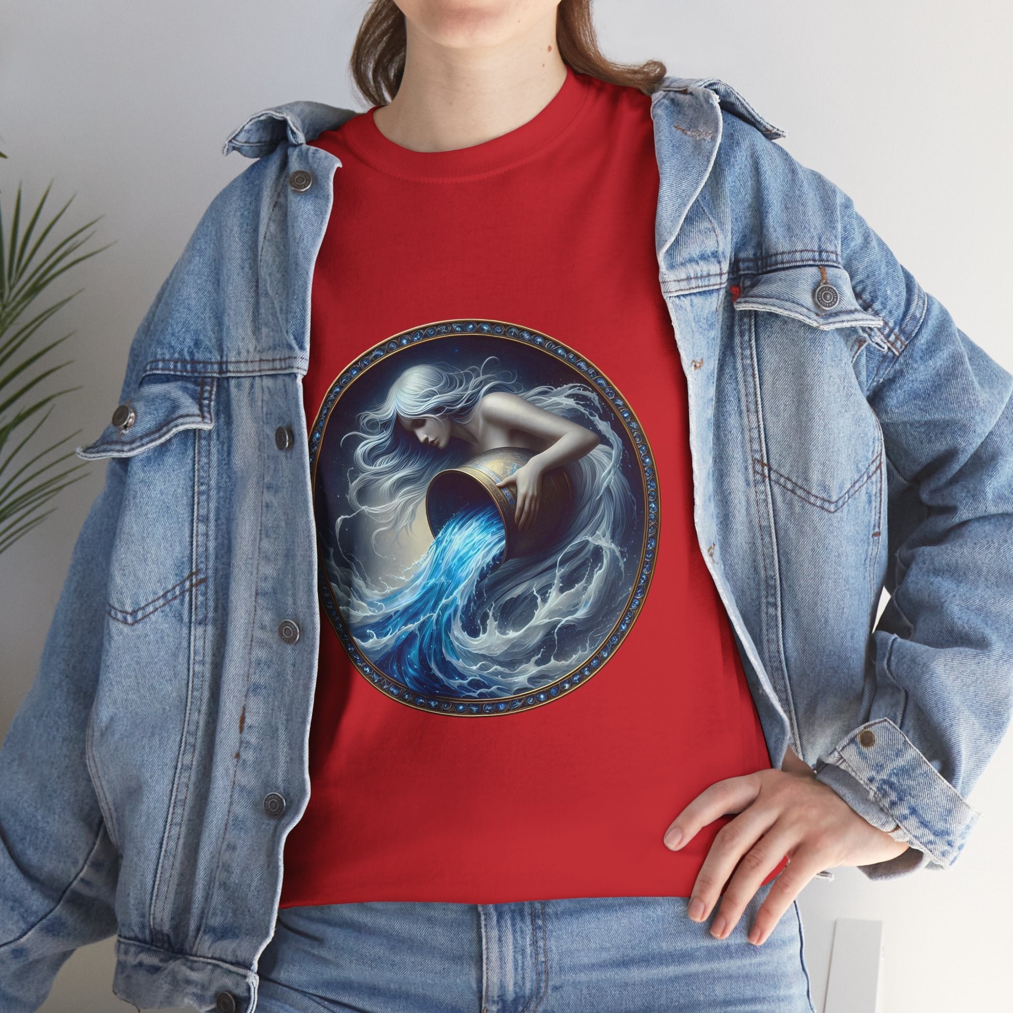 Aquarius Unisex Heavy Cotton Tee - Zodiac Shirt, Horoscope Gift, Astrology [...] - Doylestreasures