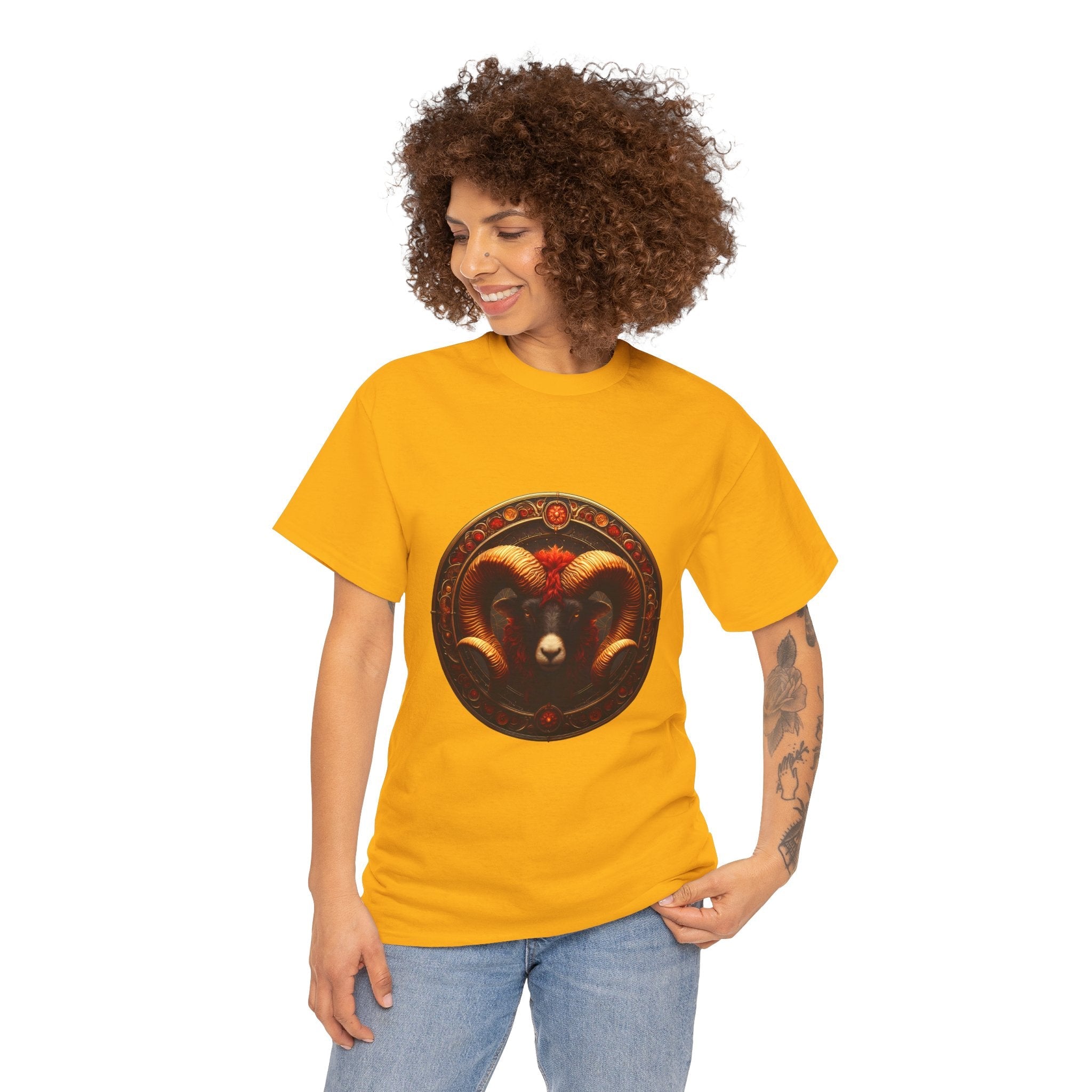 Aries Zodiac Unisex Heavy Cotton Tee, Astrology T-Shirt, Horoscope [...] - Doylestreasures