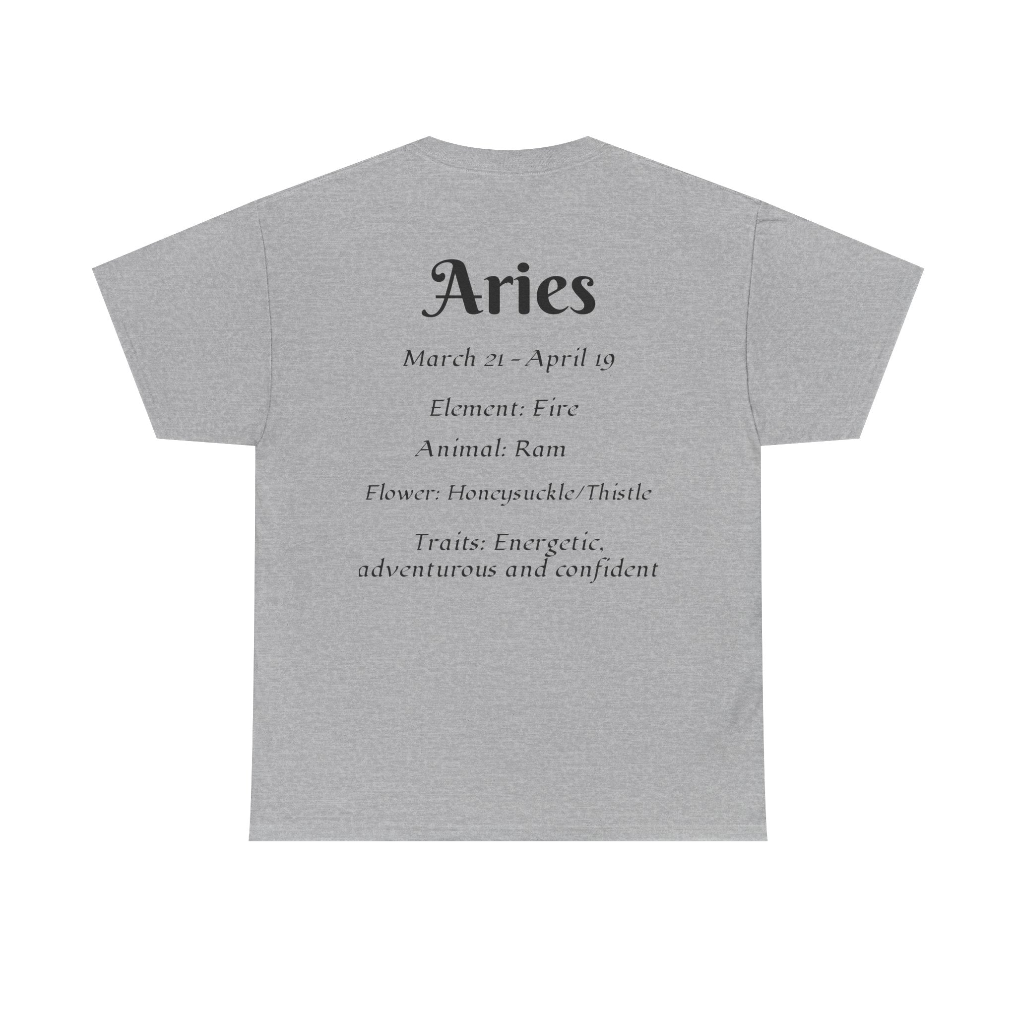 Aries Zodiac Unisex Heavy Cotton Tee, Astrology T-Shirt, Horoscope [...] - Doylestreasures