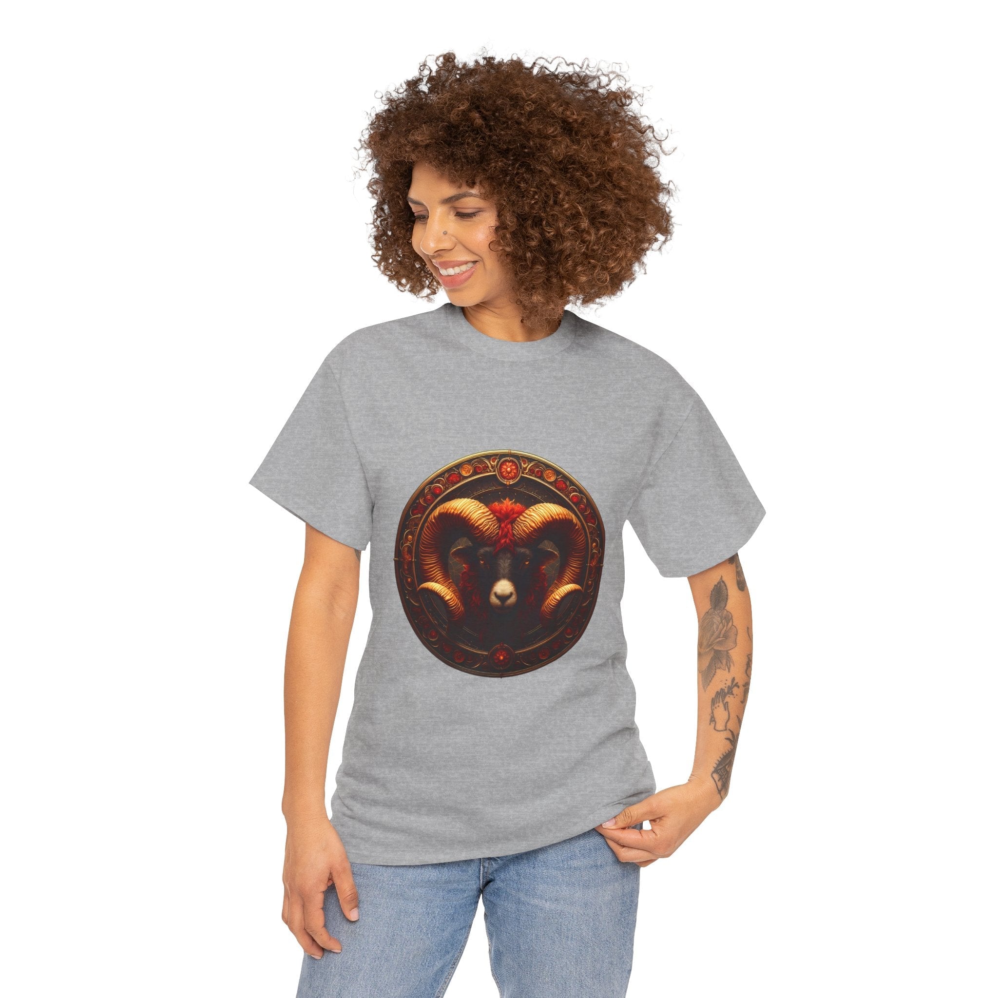 Aries Zodiac Unisex Heavy Cotton Tee, Astrology T-Shirt, Horoscope [...] - Doylestreasures