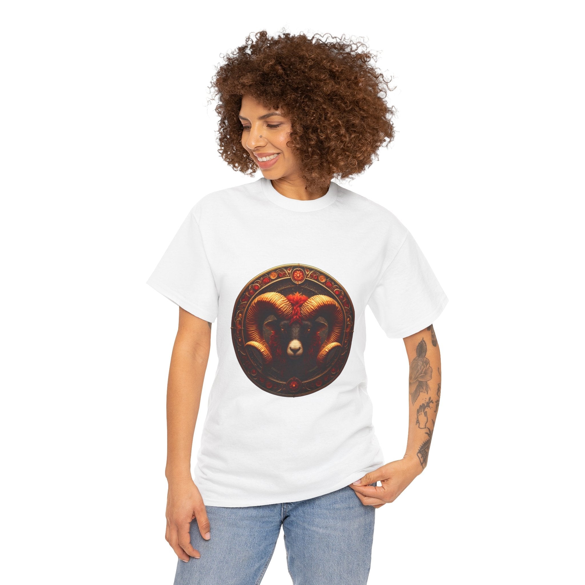 Aries Zodiac Unisex Heavy Cotton Tee, Astrology T-Shirt, Horoscope [...] - Doylestreasures