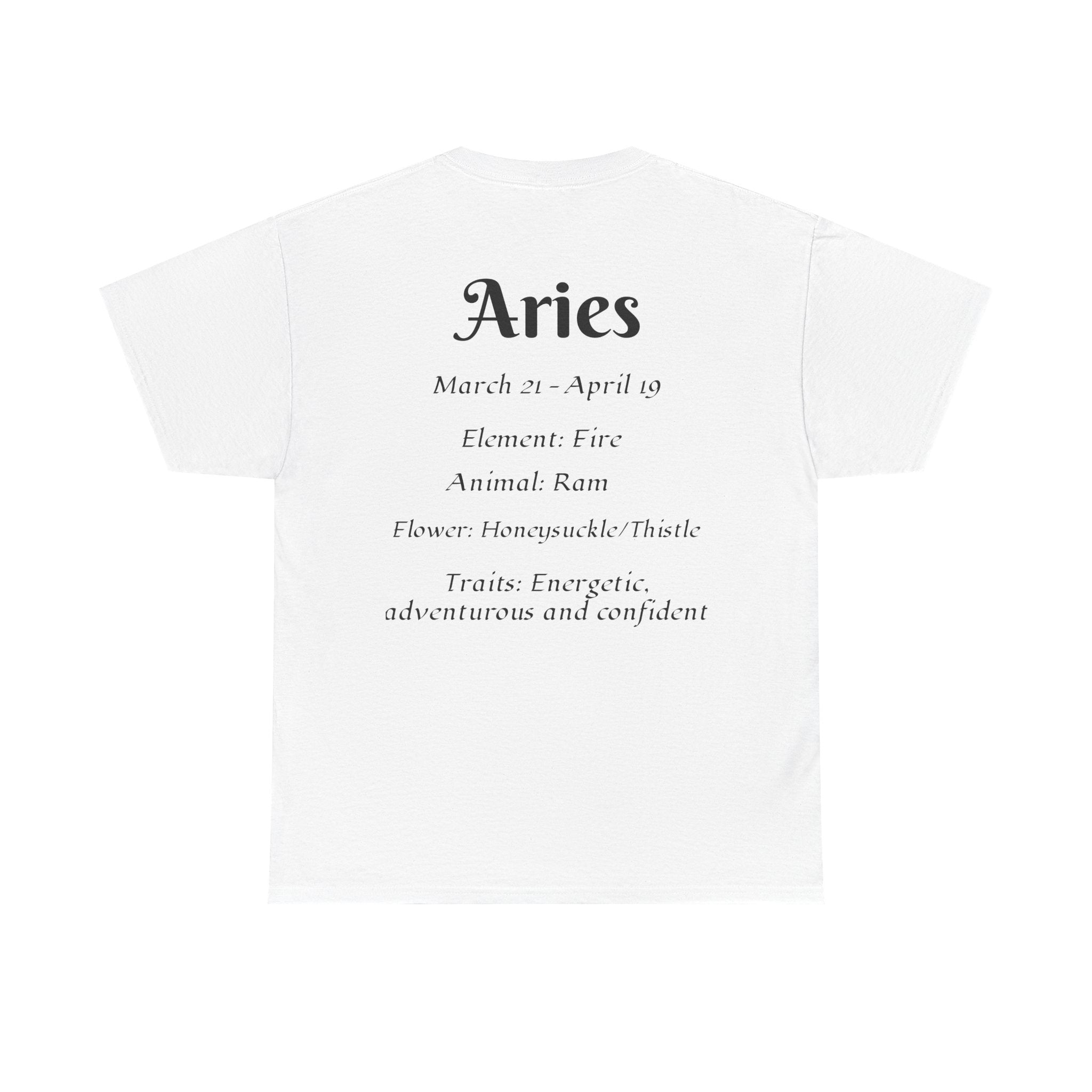 Aries Zodiac Unisex Heavy Cotton Tee, Astrology T-Shirt, Horoscope [...] - Doylestreasures