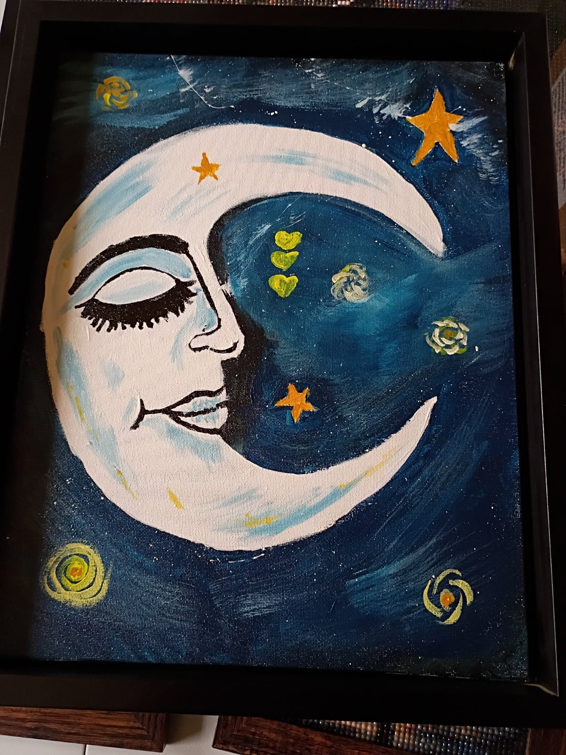 Bohemian Moon Painting (Framed and signed) - Doylestreasures