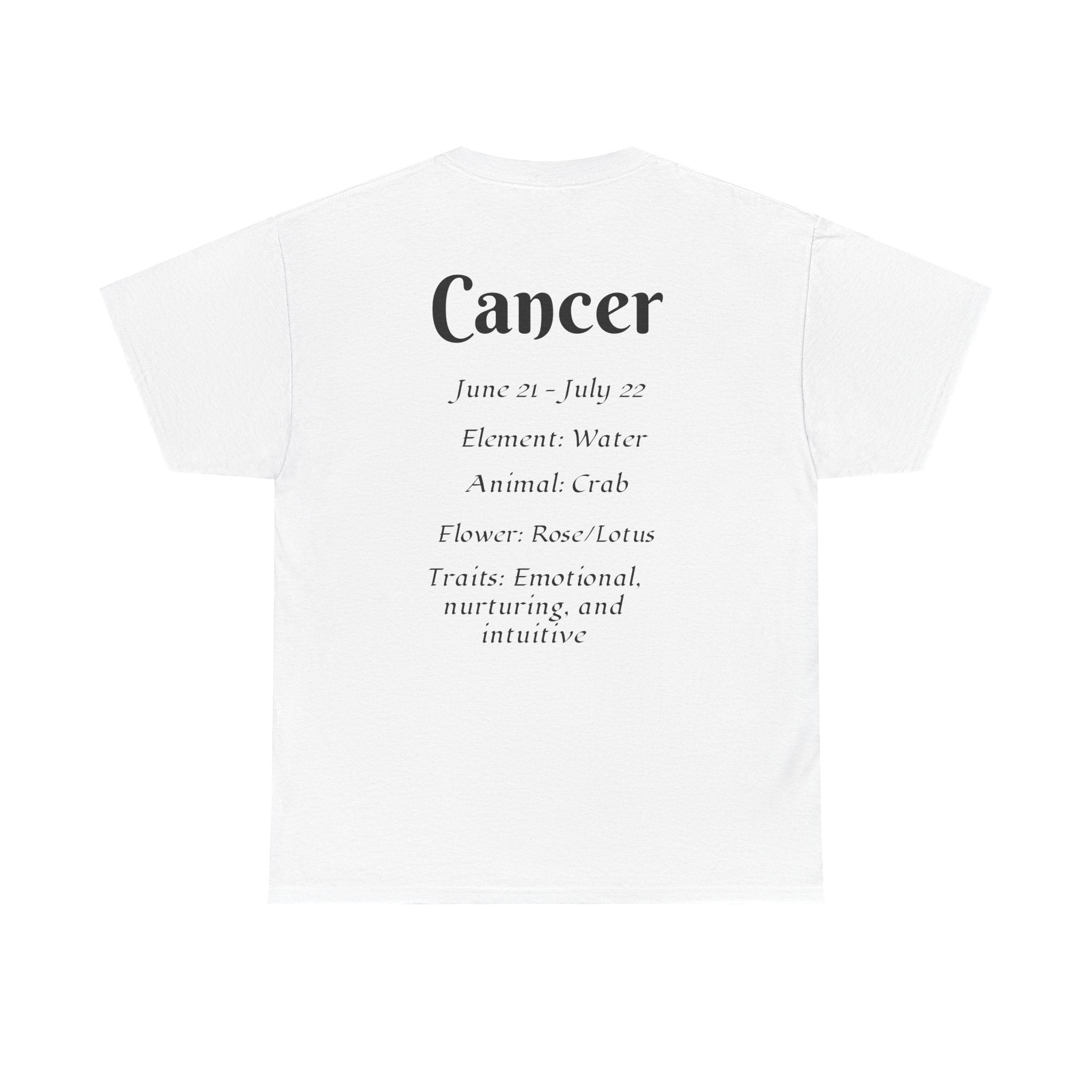 Cancer Zodiac Unisex Heavy Cotton Tee, Astrology Shirt, Horoscope Tee, [...] - Doylestreasures