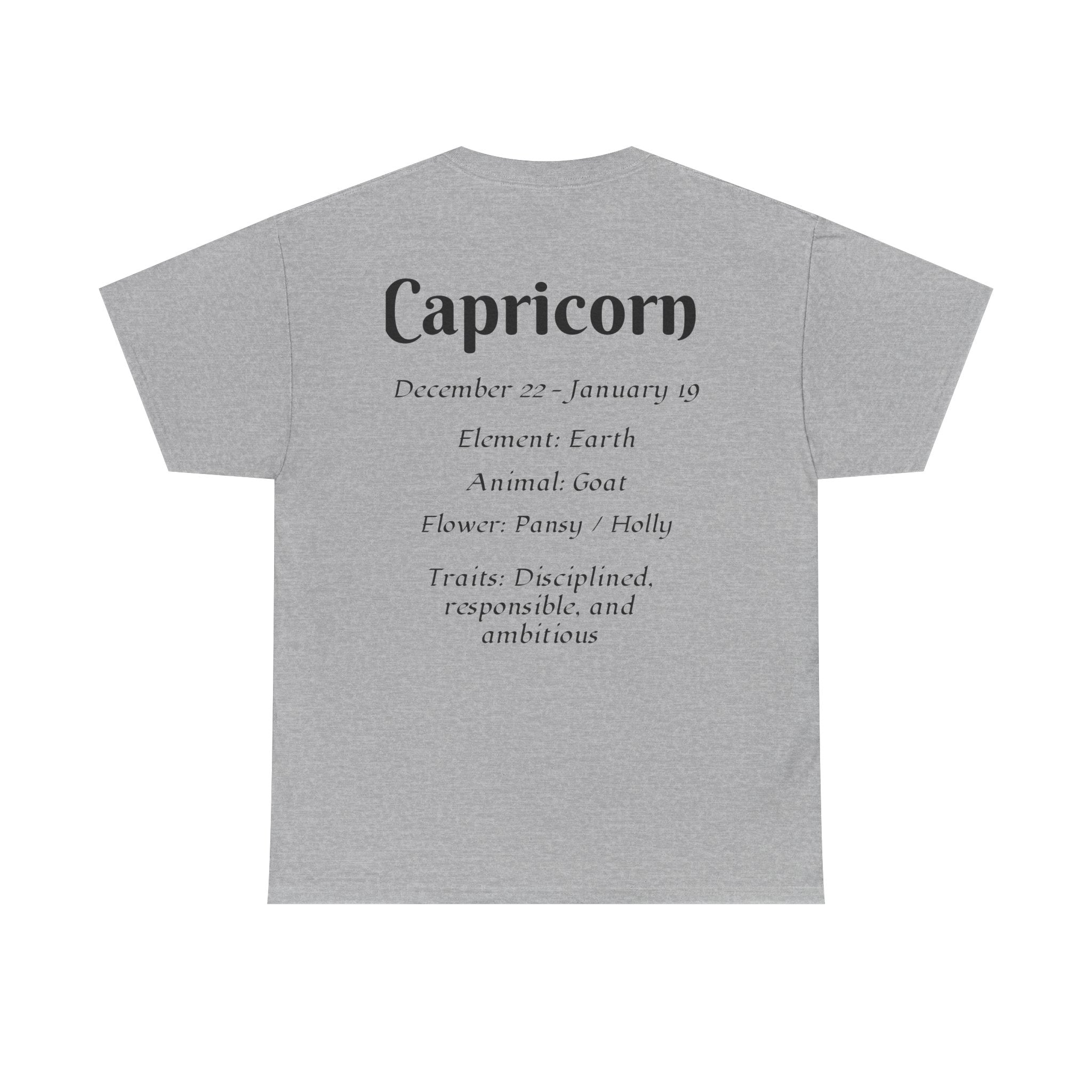 Capricorn Unisex Heavy Cotton Tee, Zodiac Shirt, Astrology Top, Birthday [...] - Doylestreasures