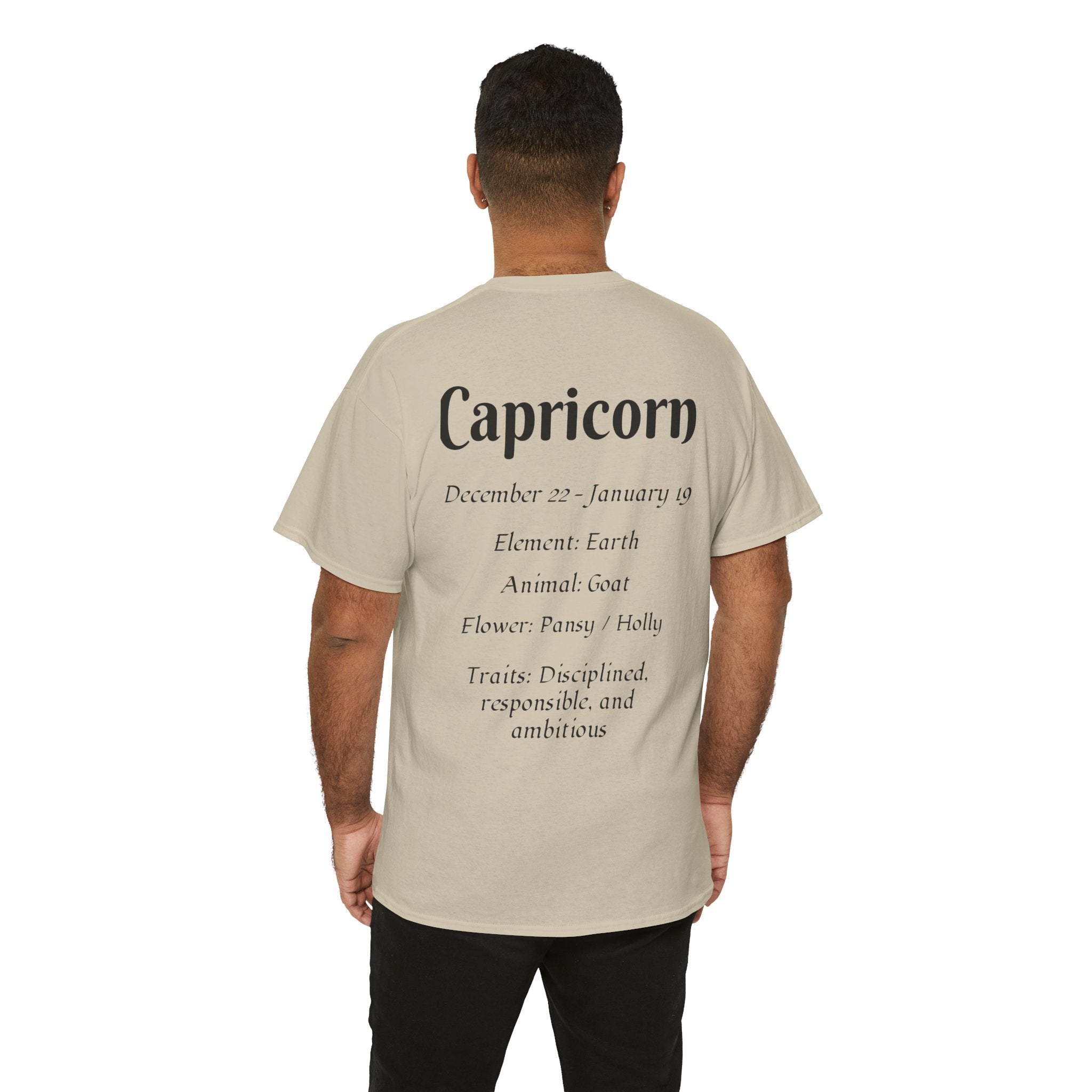 Capricorn Unisex Heavy Cotton Tee, Zodiac Shirt, Astrology Top, Birthday [...] - Doylestreasures