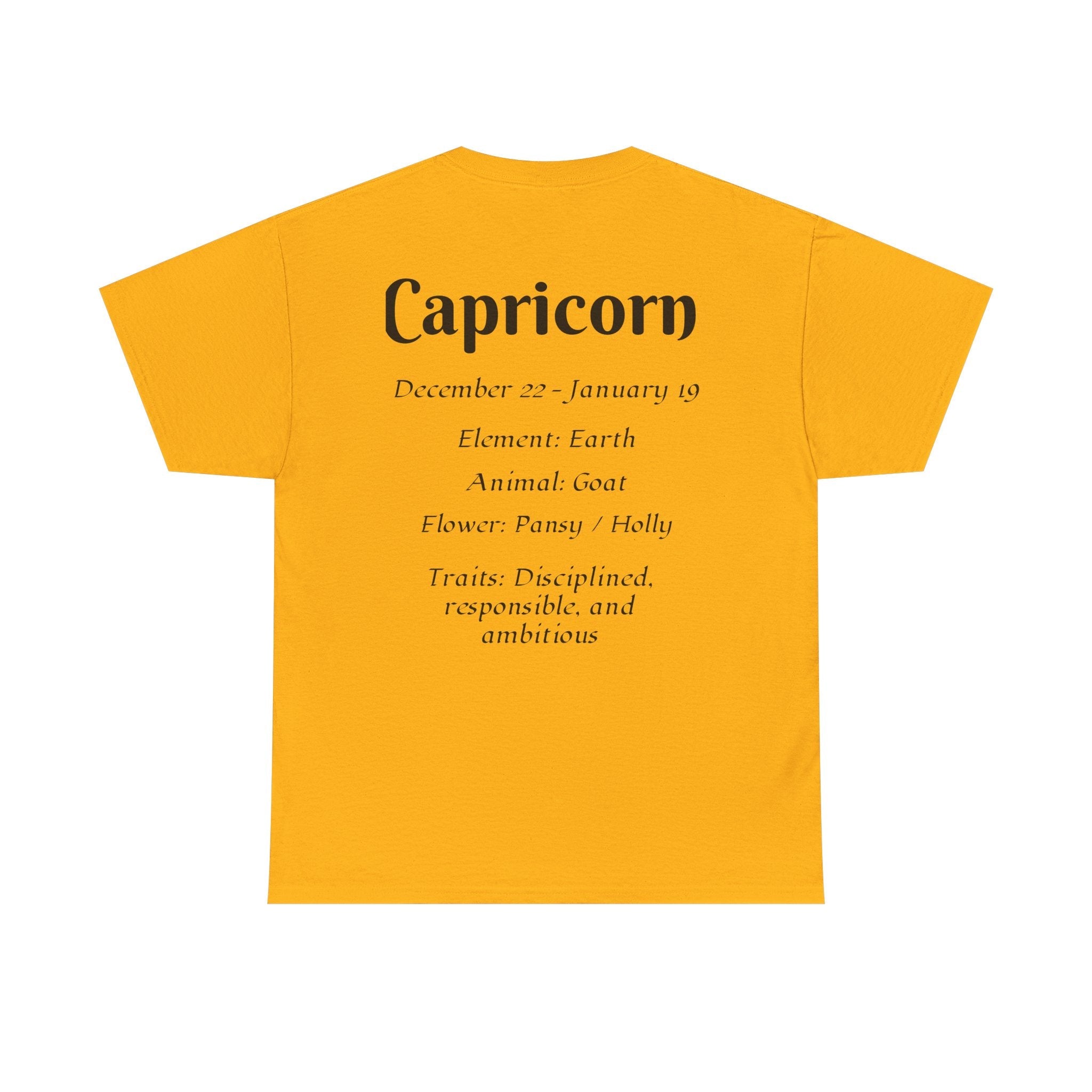 Capricorn Unisex Heavy Cotton Tee, Zodiac Shirt, Astrology Top, Birthday [...] - Doylestreasures