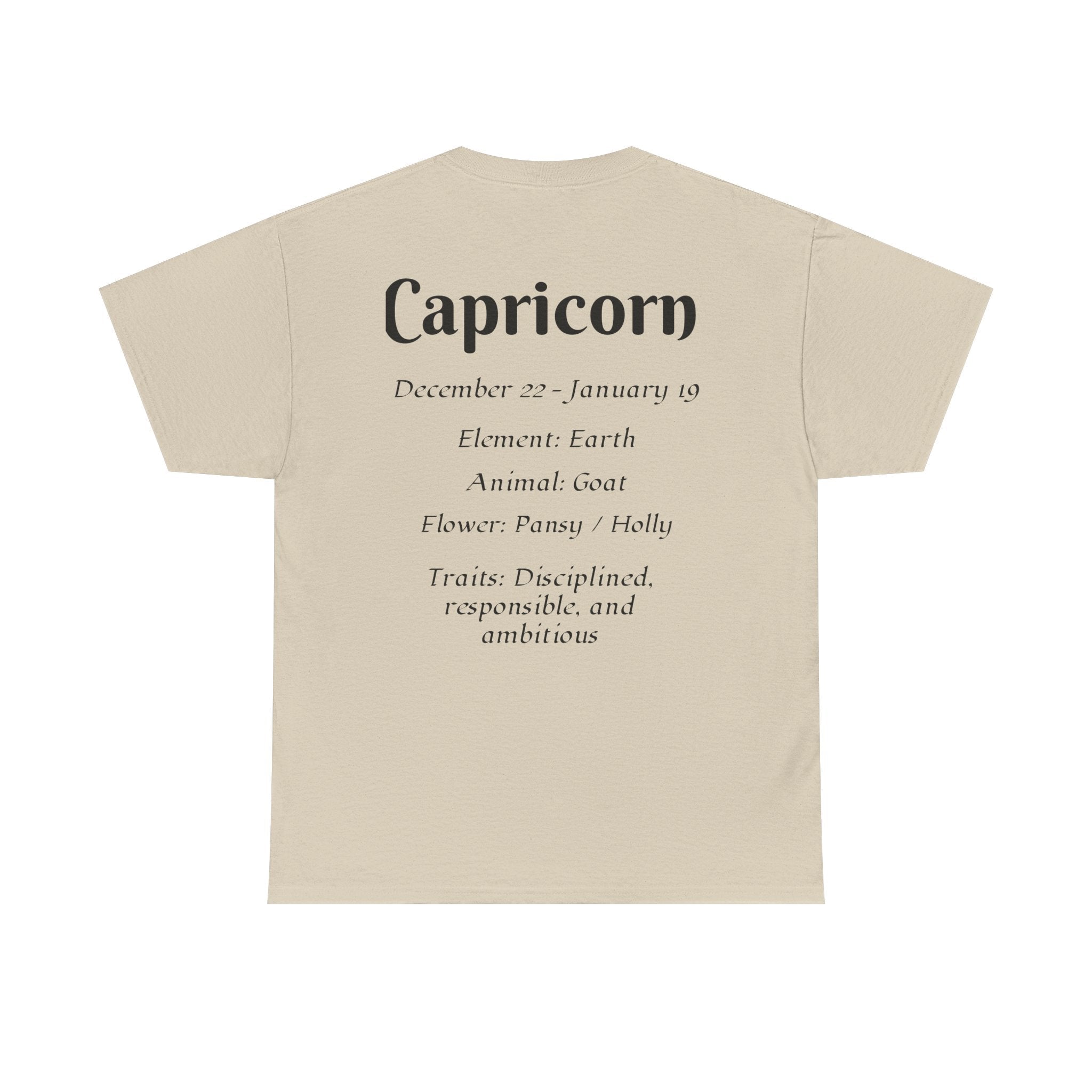 Capricorn Unisex Heavy Cotton Tee, Zodiac Shirt, Astrology Top, Birthday [...] - Doylestreasures