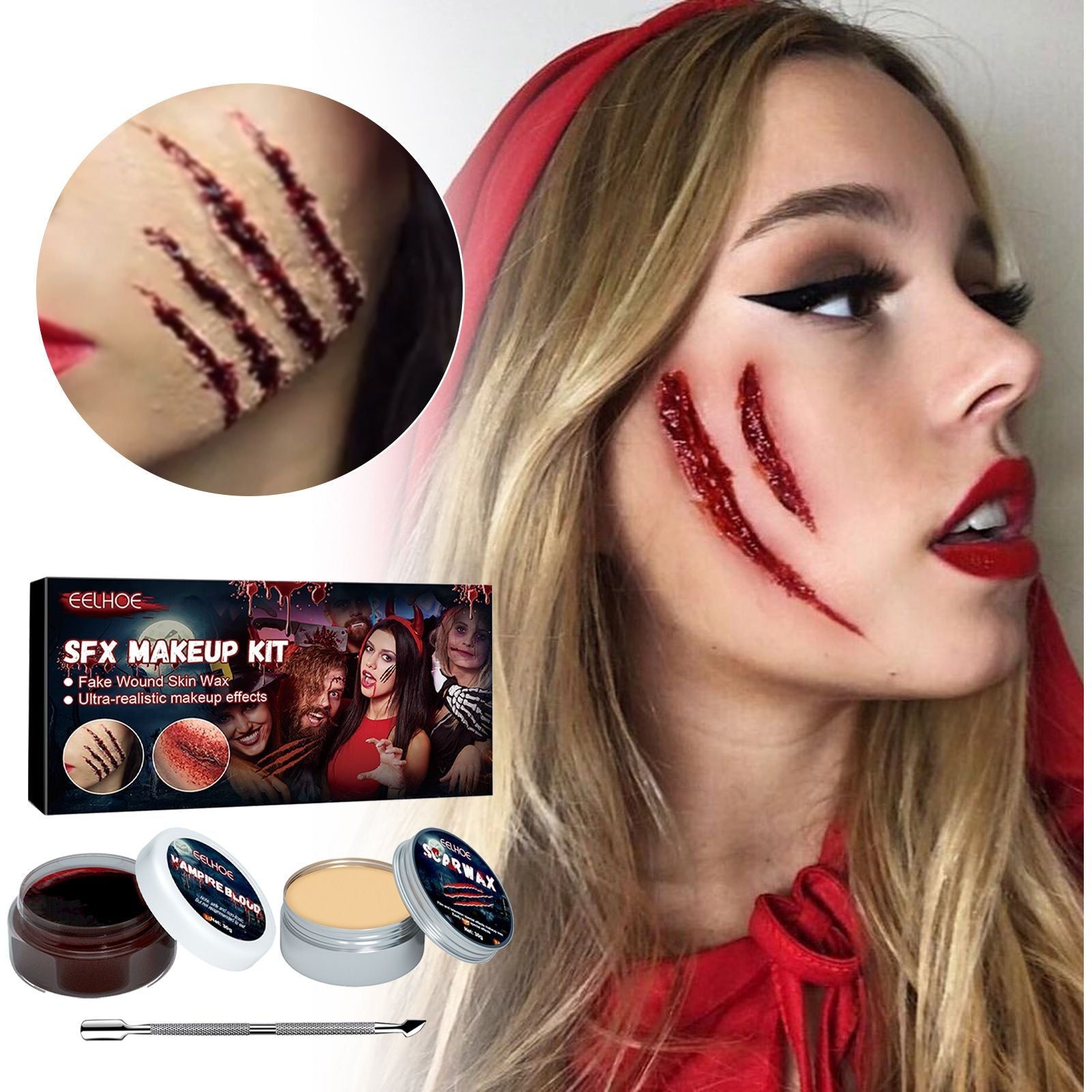 EELHOE SFX Makeup Kit, Makeup Props Makeup y Atmosphere Party Makeup Set - Doylestreasures
