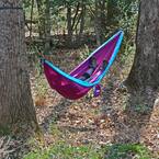 GO2 Traveler Nylon Portable Hammock, Purple/Light Blue - Doylestreasures