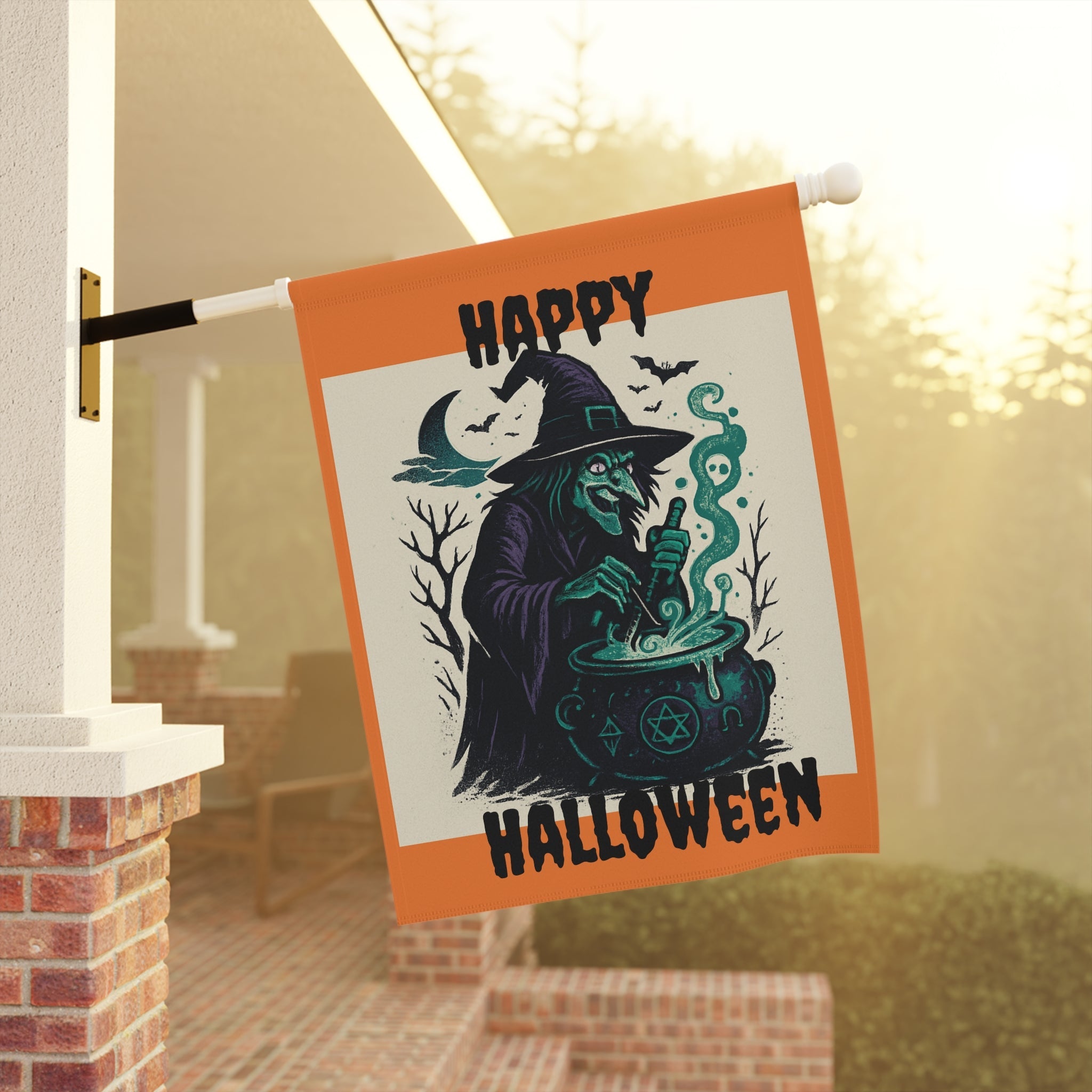 Halloween Garden Banner, Witch Decor, Spooky Yard Flag, Autumn Outdoor [...] - Doylestreasures