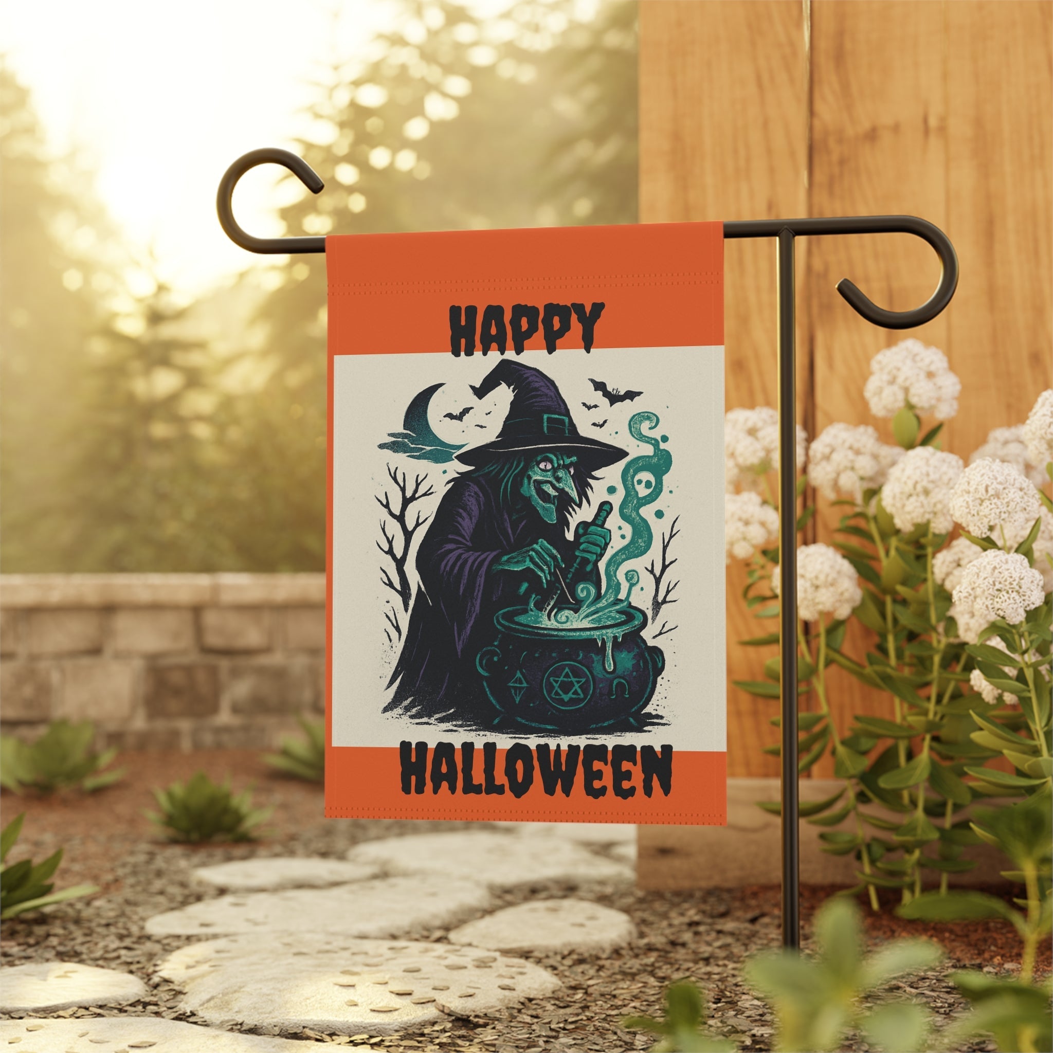 Halloween Garden Banner, Witch Decor, Spooky Yard Flag, Autumn Outdoor [...] - Doylestreasures