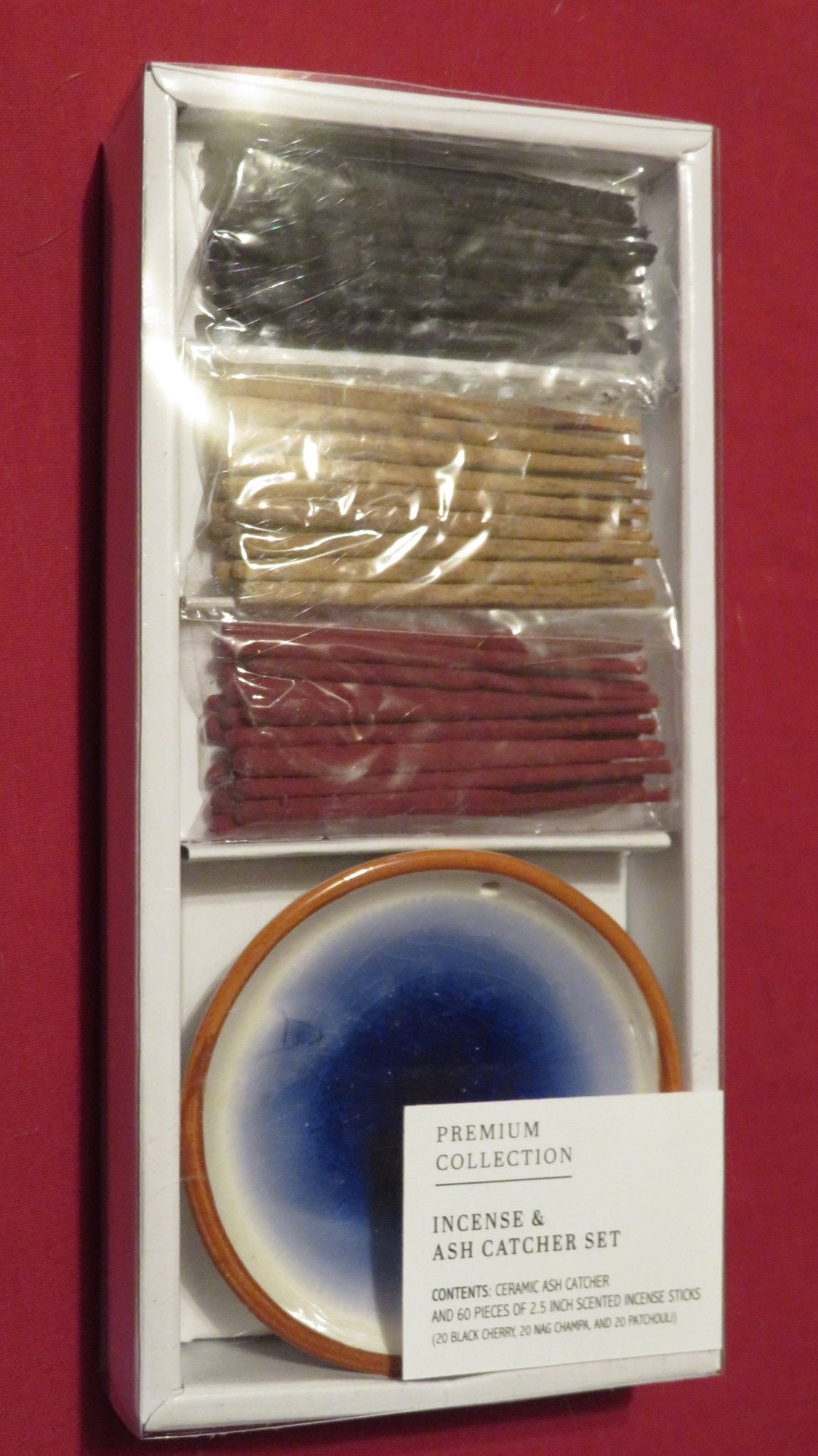 Incense Gift Set with Blue Ceramic Holder - Doylestreasures