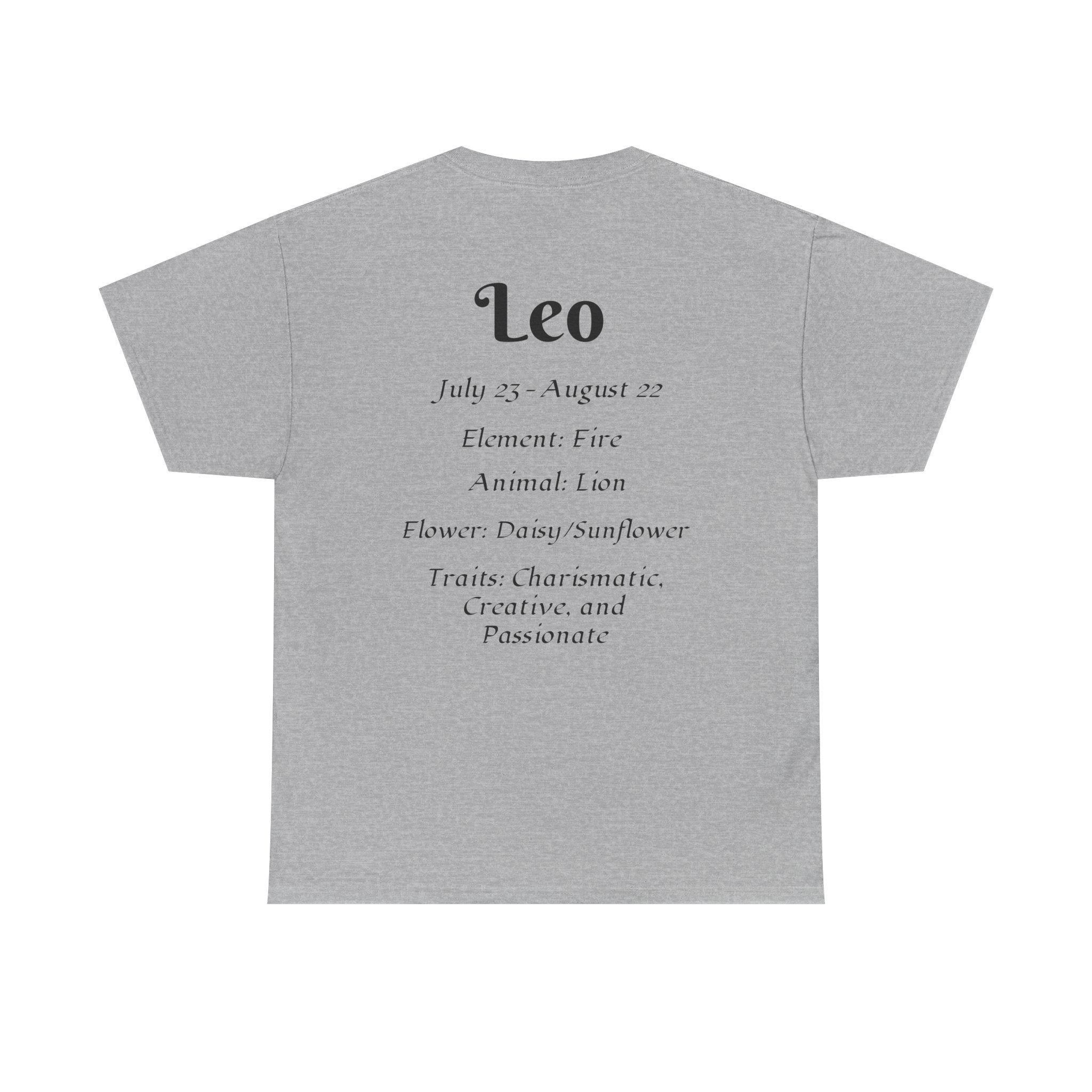 Leo Zodiac Tee, Astrology Shirt, Unisex Heavy Cotton Tee, Birthday Gift, [...] - Doylestreasures