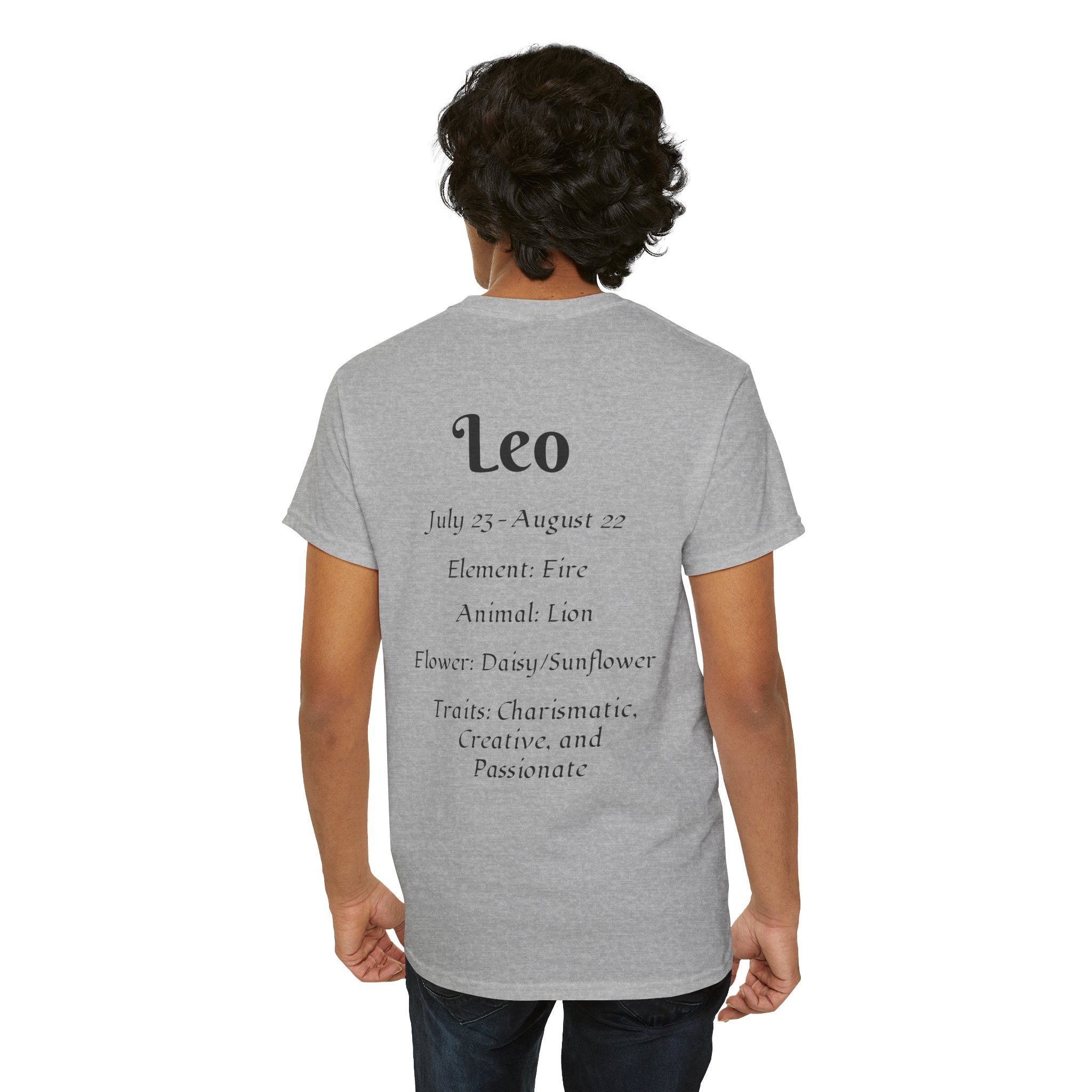 Leo Zodiac Tee, Astrology Shirt, Unisex Heavy Cotton Tee, Birthday Gift, [...] - Doylestreasures