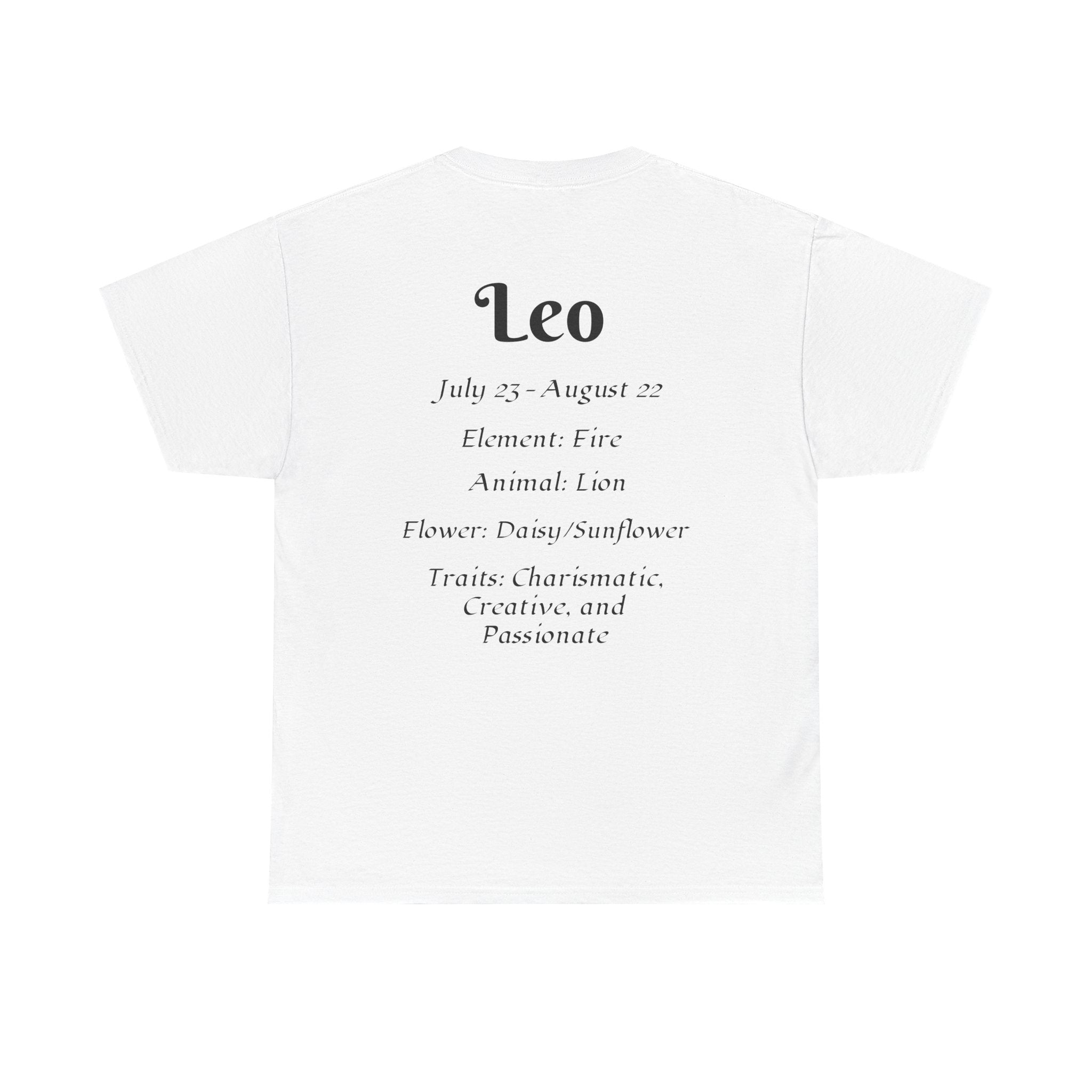 Leo Zodiac Tee, Astrology Shirt, Unisex Heavy Cotton Tee, Birthday Gift, [...] - Doylestreasures