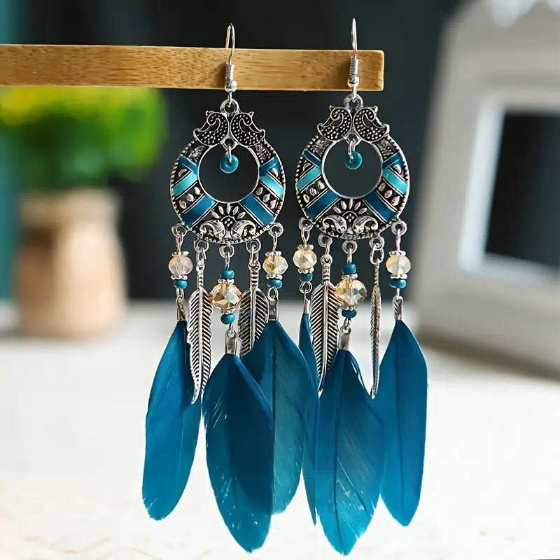 Long Feather Earrings - Doylestreasures