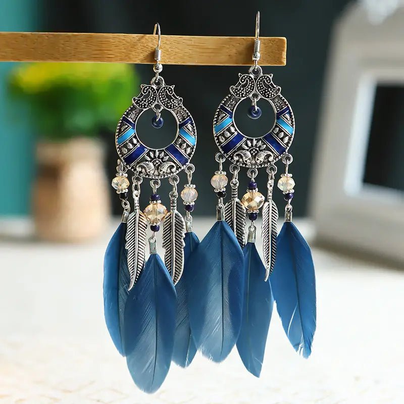 Long Feather Earrings - Doylestreasures