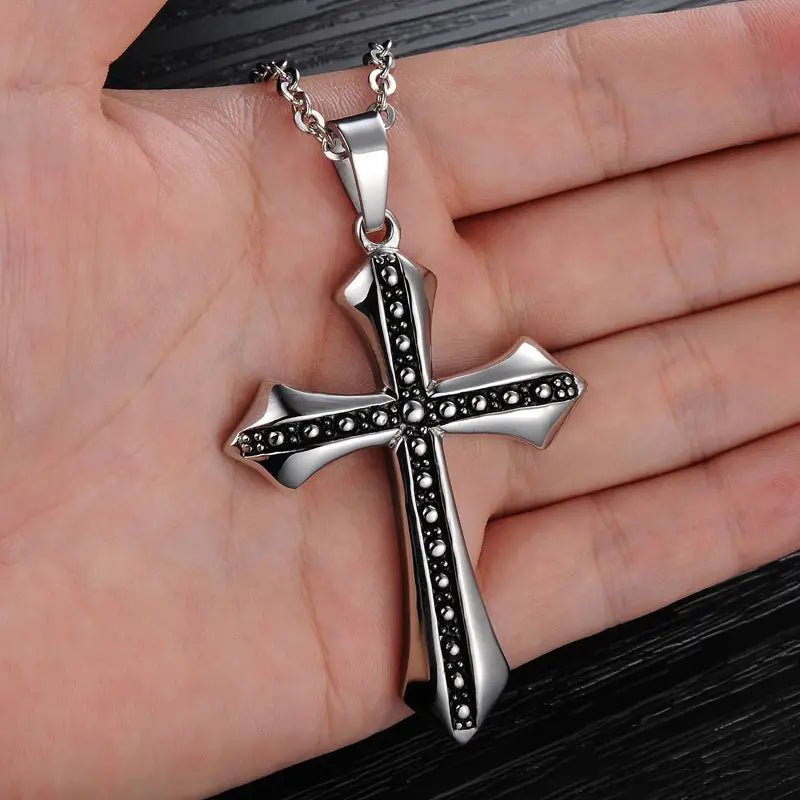 Men's Titanium Steel Cross Pendant Necklace - Doylestreasures