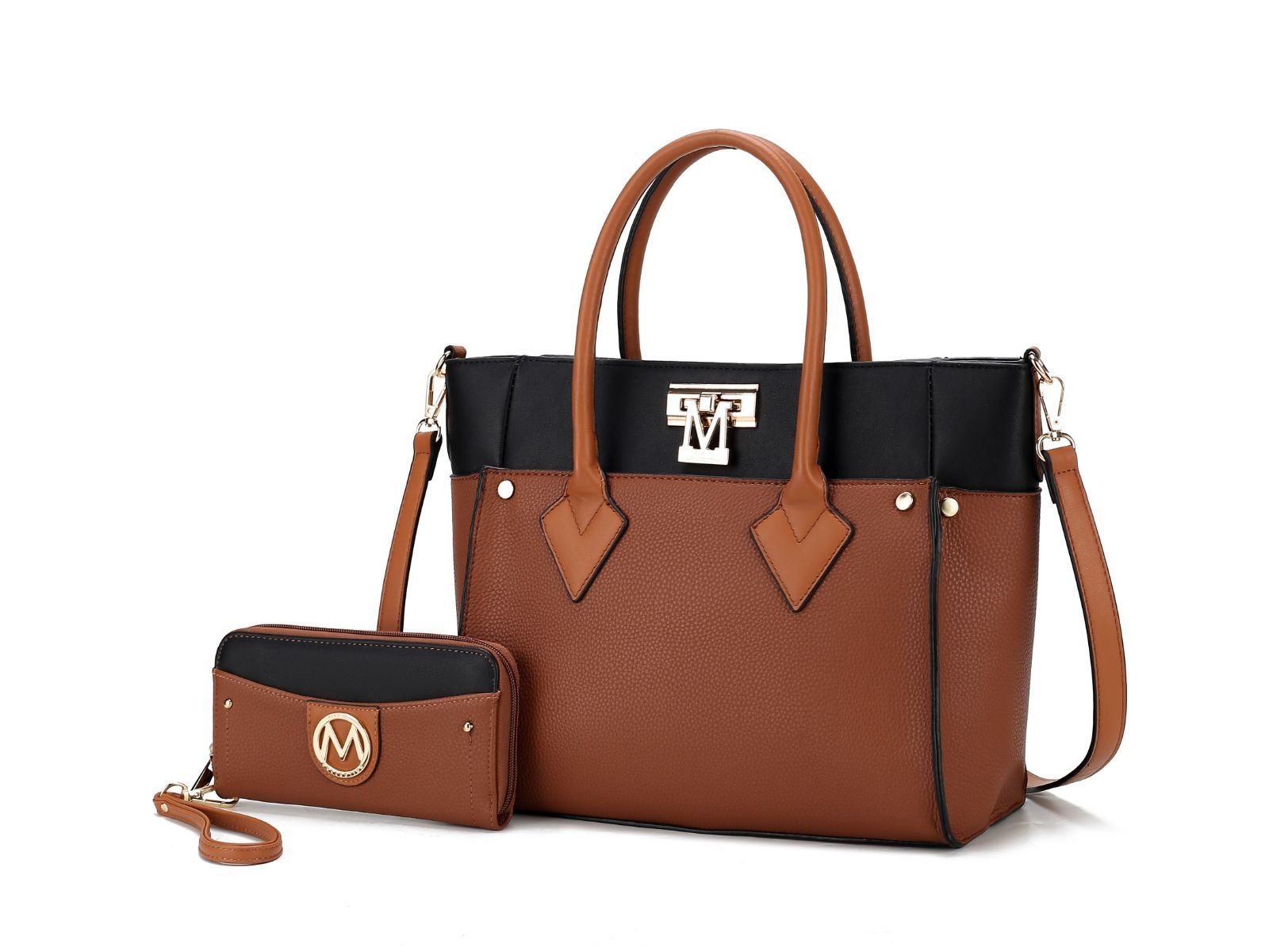 MKF Collection Brynlee Color - Block Vegan Leather Women's Tote Bag with Wallet– 2 pieces by Mia k - Doylestreasures